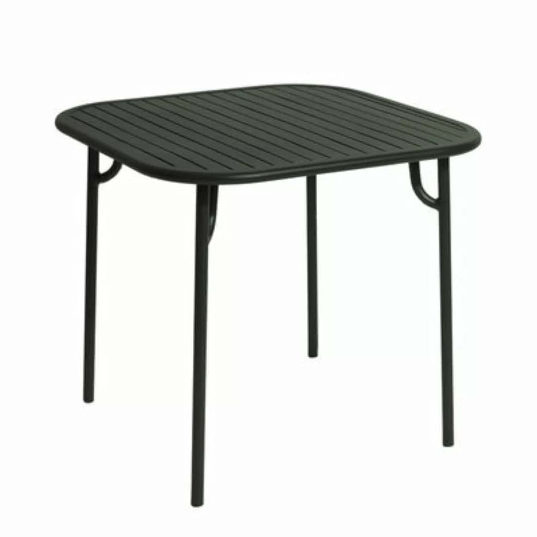 quadratischer Tisch Week-End metall grün / 85 x 85 cm - Aluminium - Petite günstig online kaufen