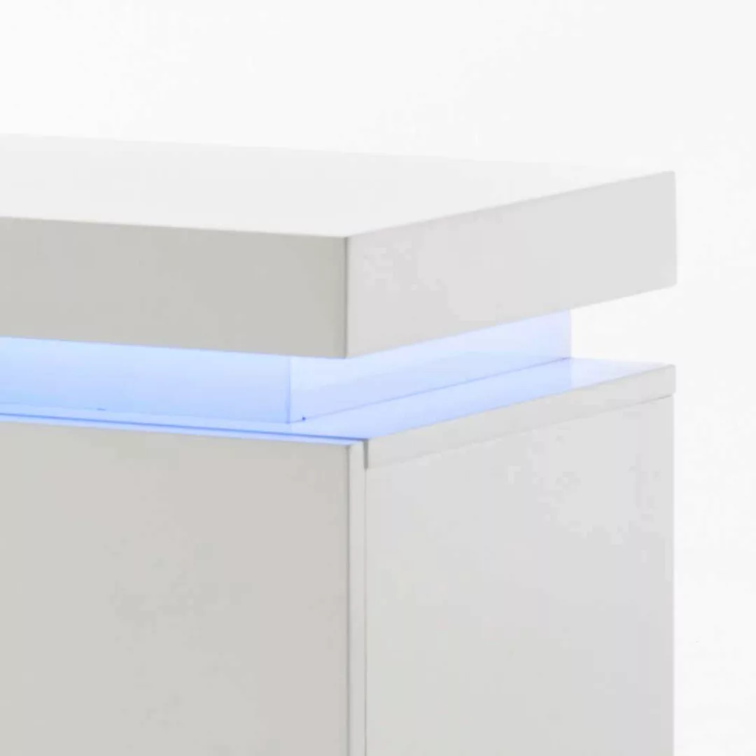 Lowboard mit LED Farbwechsel Weiß Hochglanz günstig online kaufen