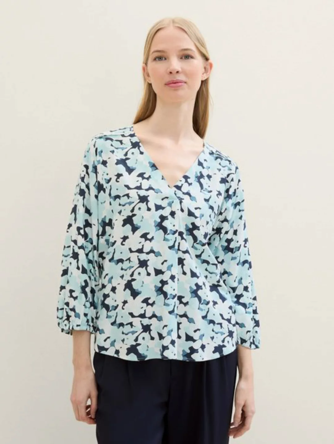 TOM TAILOR Langarmbluse Bluse mit V-Ausschnitt günstig online kaufen