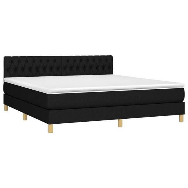 furnicato Bett Boxspringbett mit Matratze Schwarz 180x200 cm Stoff (1-tlg) günstig online kaufen