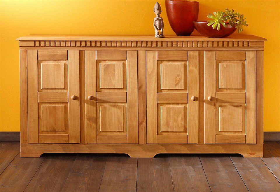 Home affaire Sideboard "Lisa", Kommode aus massivem Kiefernholz, Breite 158 günstig online kaufen