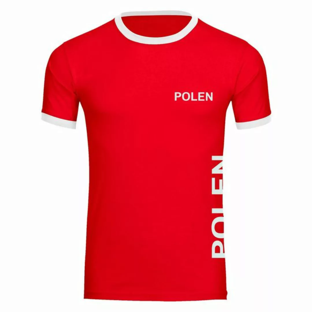 multifanshop T-Shirt Kontrast Polen - Brust & Seite - Männer günstig online kaufen