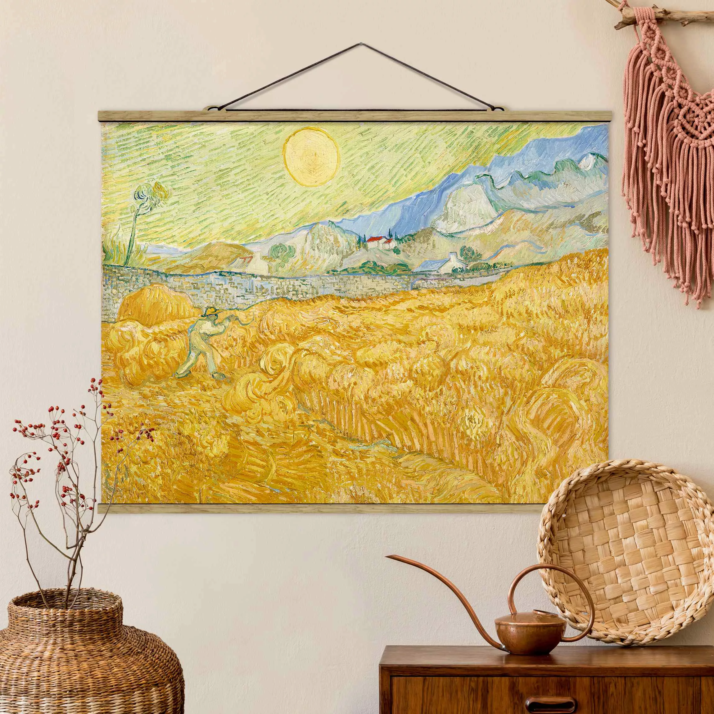 Stoffbild Kunstdruck mit Posterleisten - Querformat Vincent van Gogh - Korn günstig online kaufen