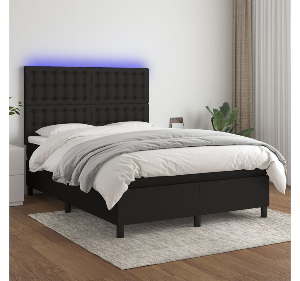 vidaXL Boxspringbett Bett Boxspringbett mit Matratze & LED Stoff (140 x 190 günstig online kaufen