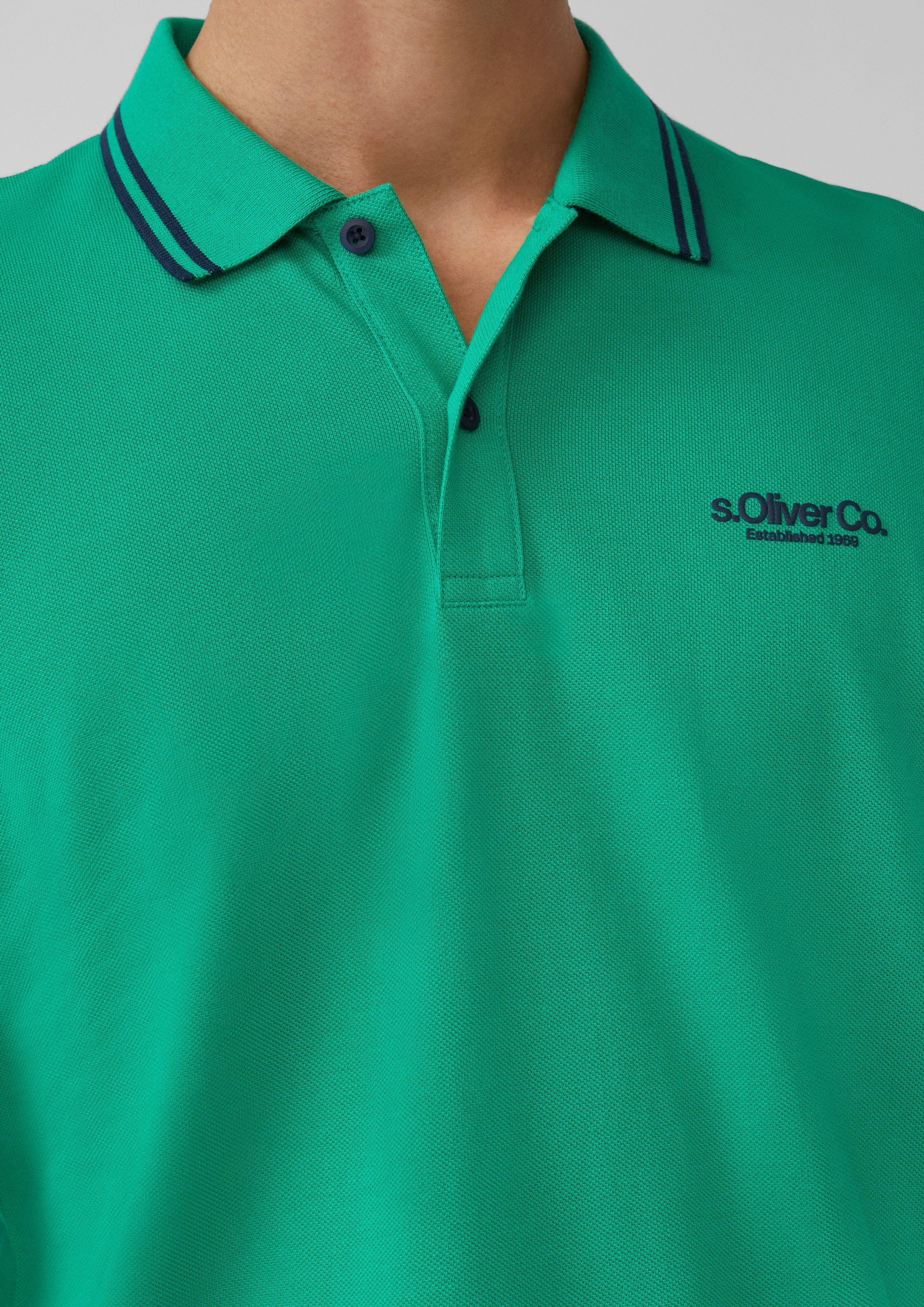 s.Oliver Kurzarmshirt Piqué-Poloshirt mit Kontrastdetails und günstig online kaufen