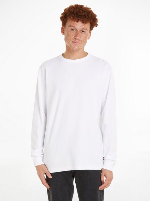 Tommy Jeans Langarmshirt TJM REG LS WAFFLE TEE mit Markenlabel am Bund günstig online kaufen