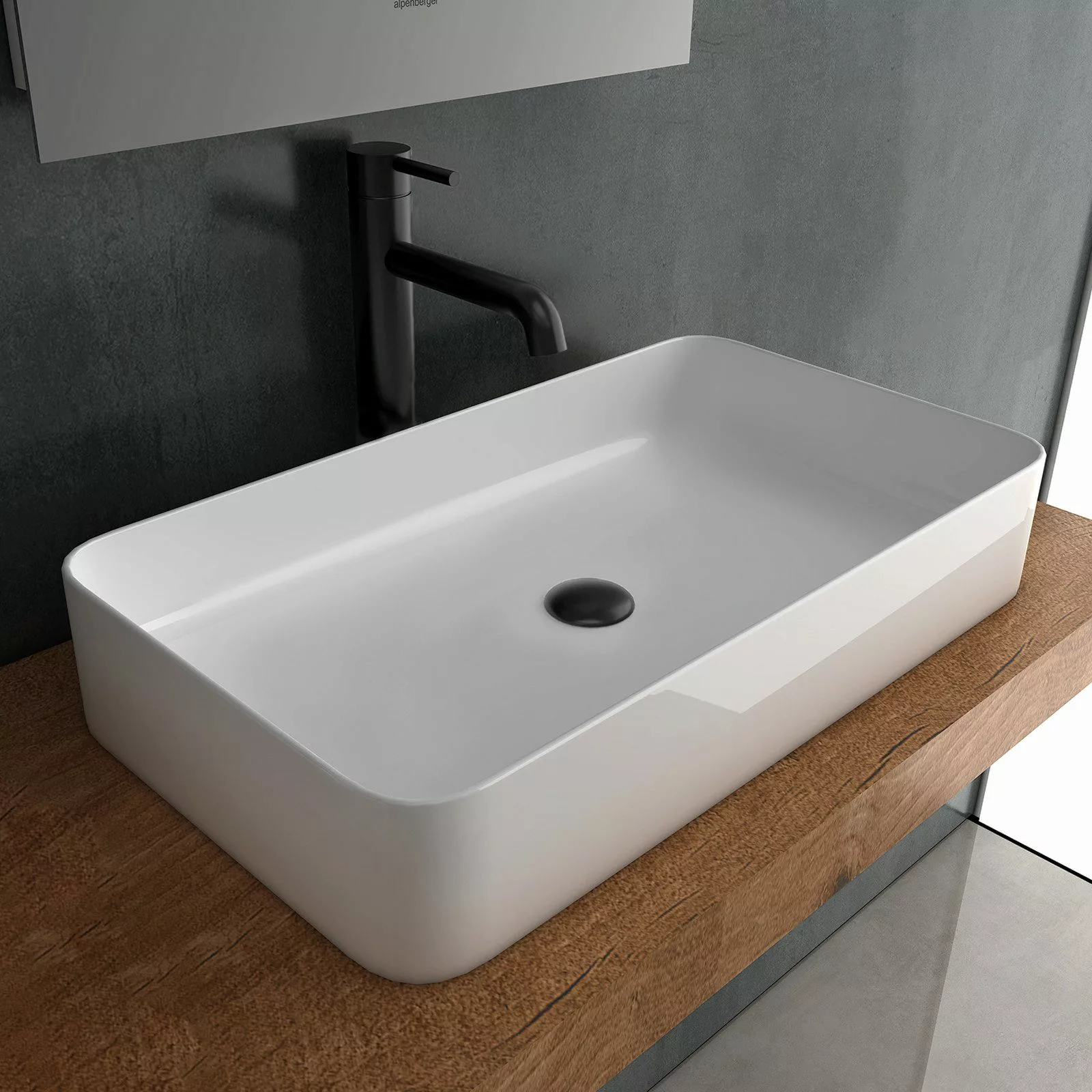 Alpenberger Aufsatzwaschbecken Keramik Waschbecken 60 cm günstig online kaufen