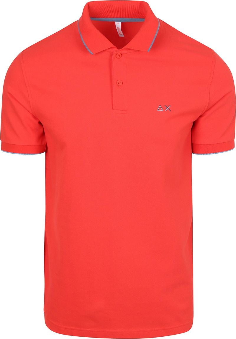 Sun68 Poloshirt Small Stripe Collar Rot - Größe M günstig online kaufen