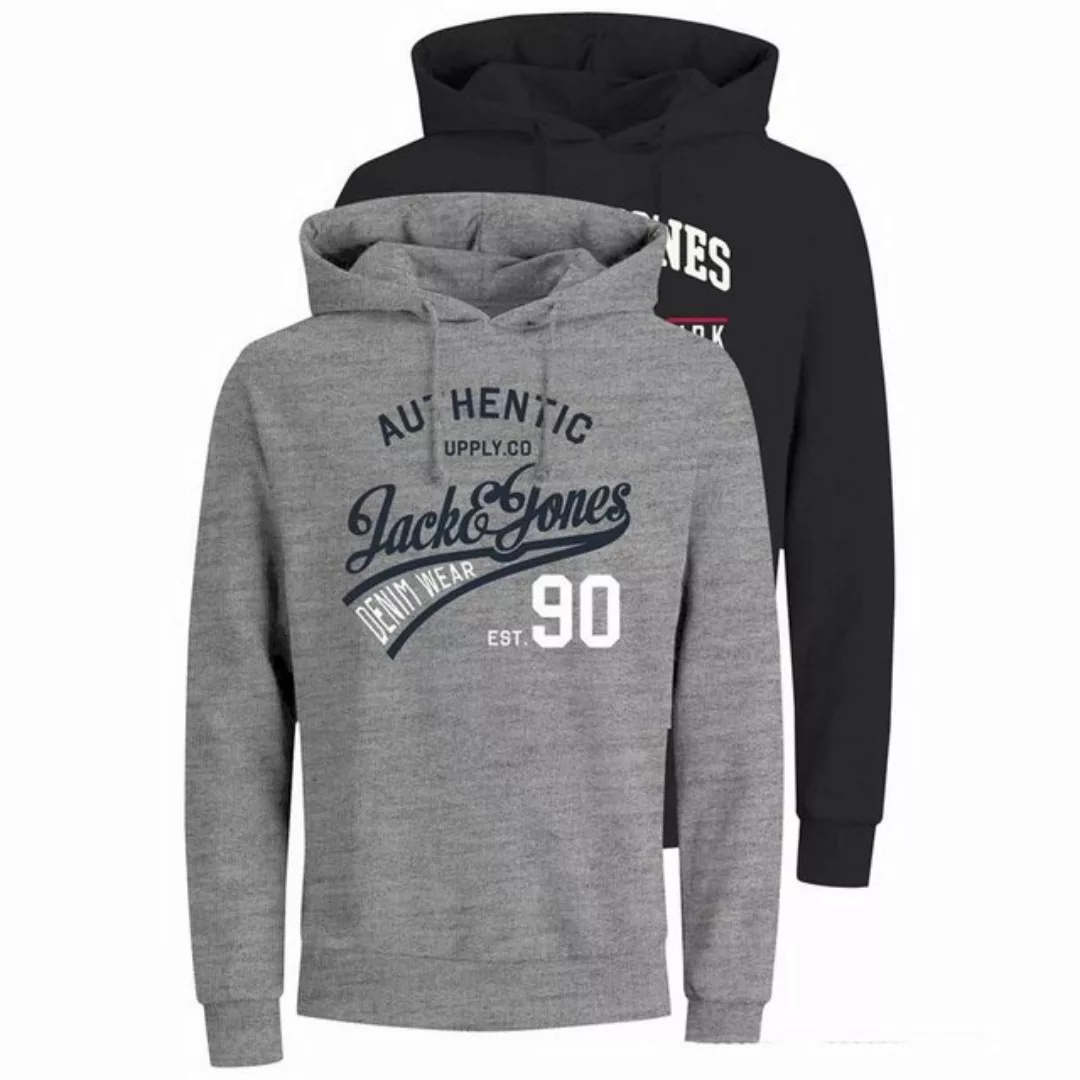 Jack & Jones Herren Hoodie Kapuzenpullover JJETHAN - 2er Pack - Regular Fit günstig online kaufen