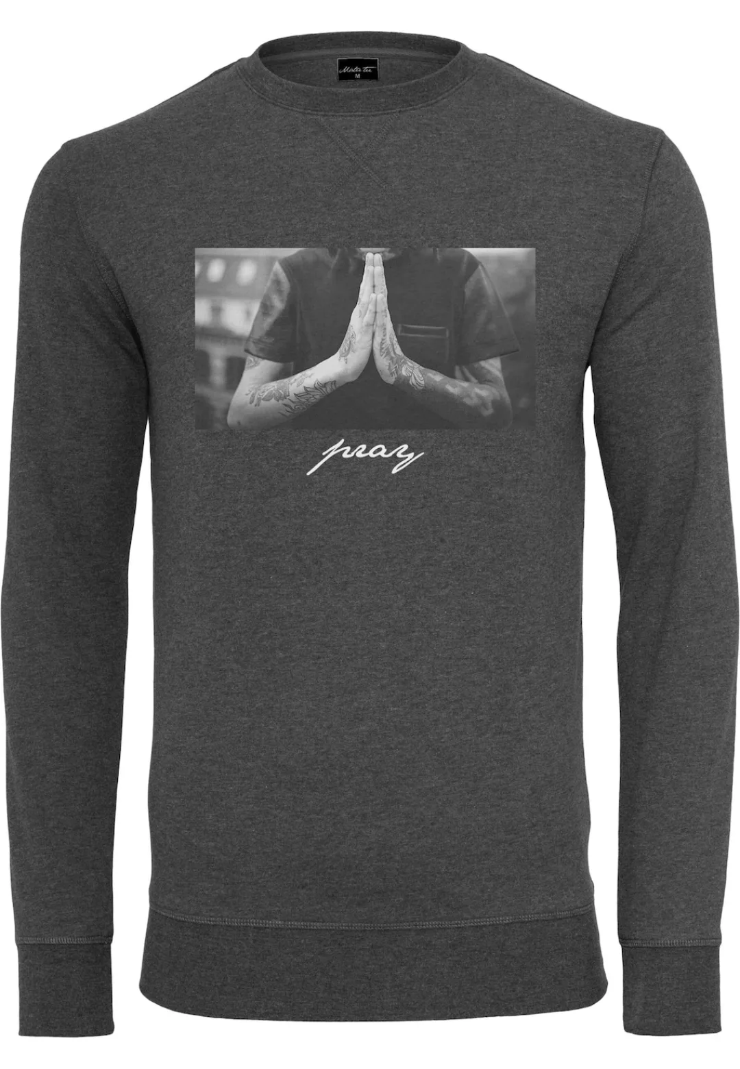 MisterTee Rundhalspullover "MisterTee Herren Pray Crewneck" günstig online kaufen