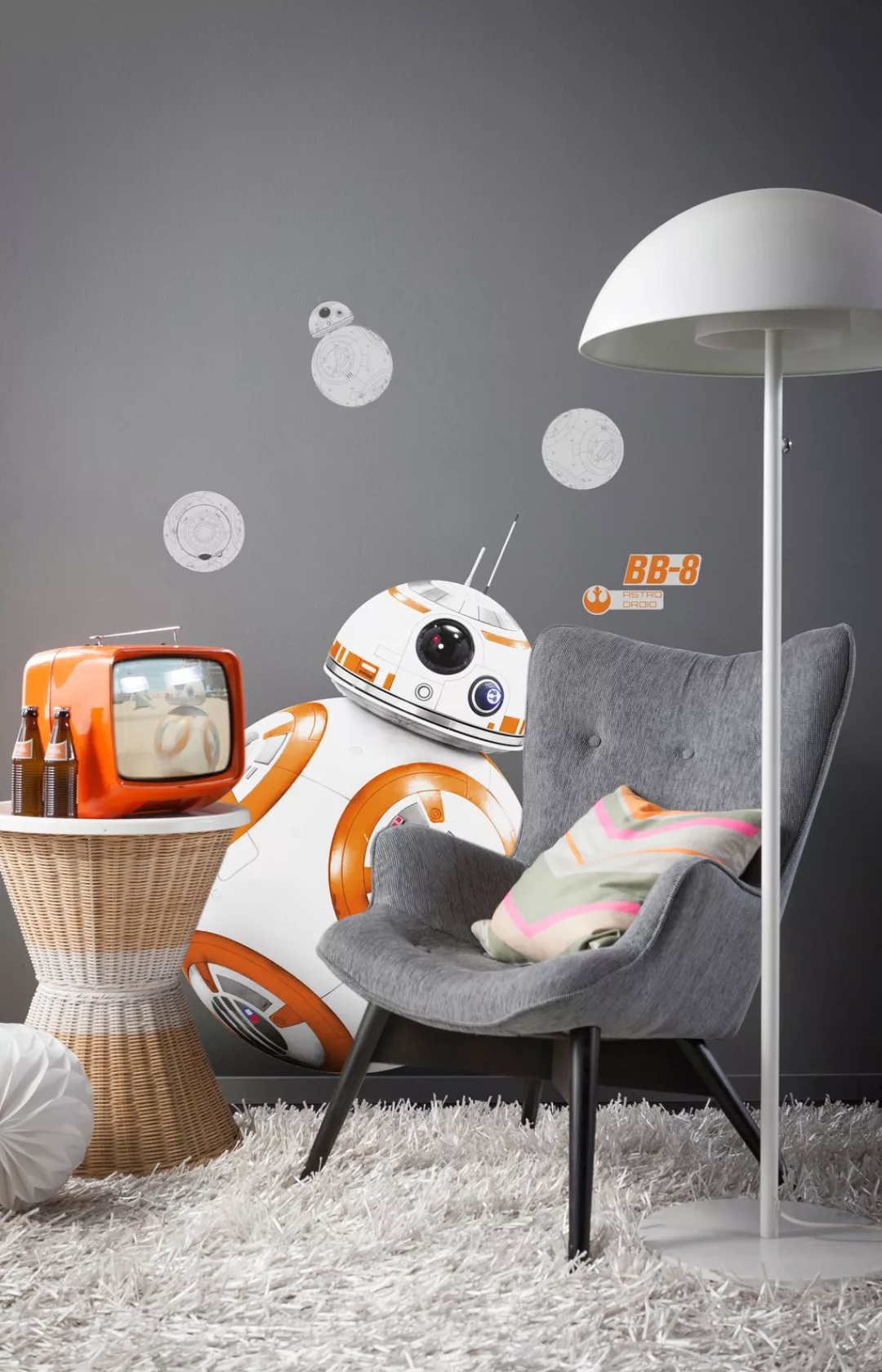 Komar Wandtattoo "Star Wars BB-8", (6 St.), 100x70 cm (Breite x Höhe), selb günstig online kaufen