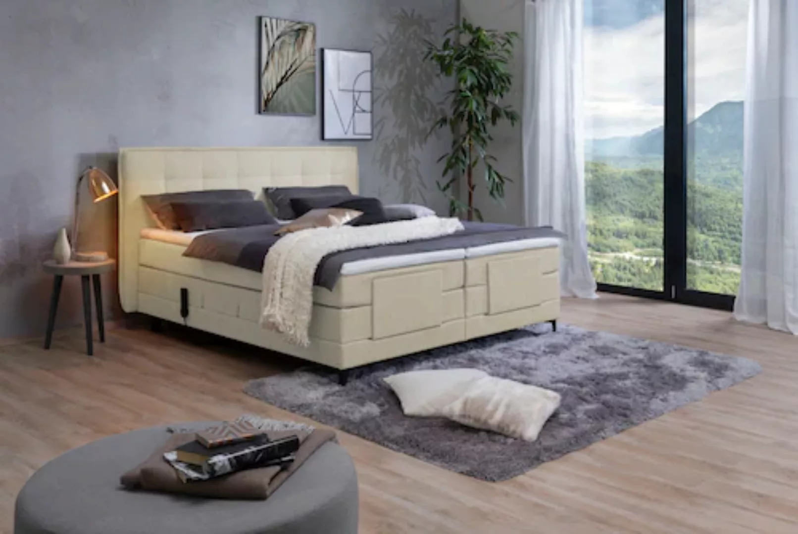 alina Boxspringbett »Edward«, 180x200cm, mit motorischer Verstellung, inklu günstig online kaufen
