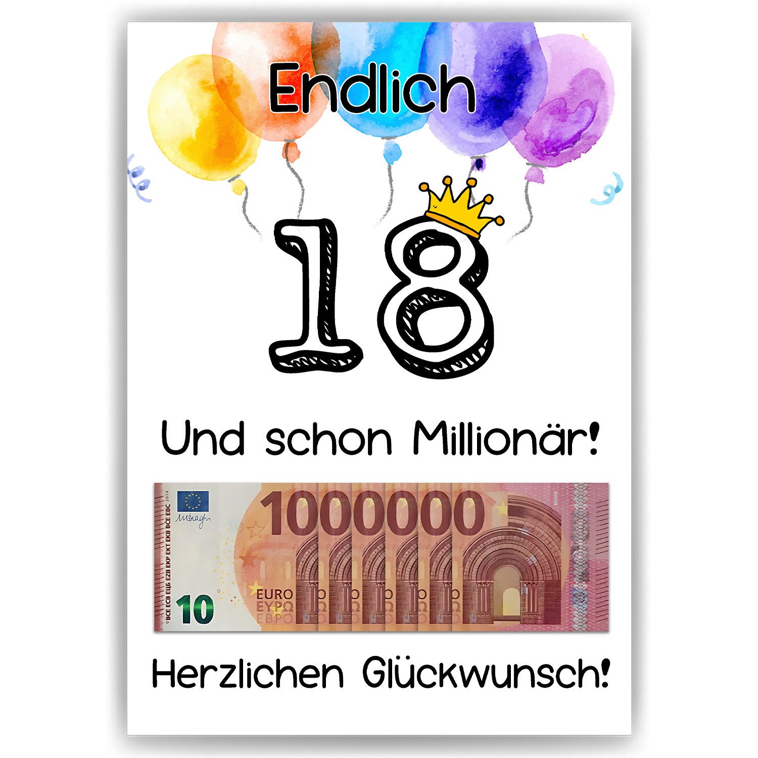 Tigerlino Poster Geldgeschenk 18. Geburtstag Jungen günstig online kaufen