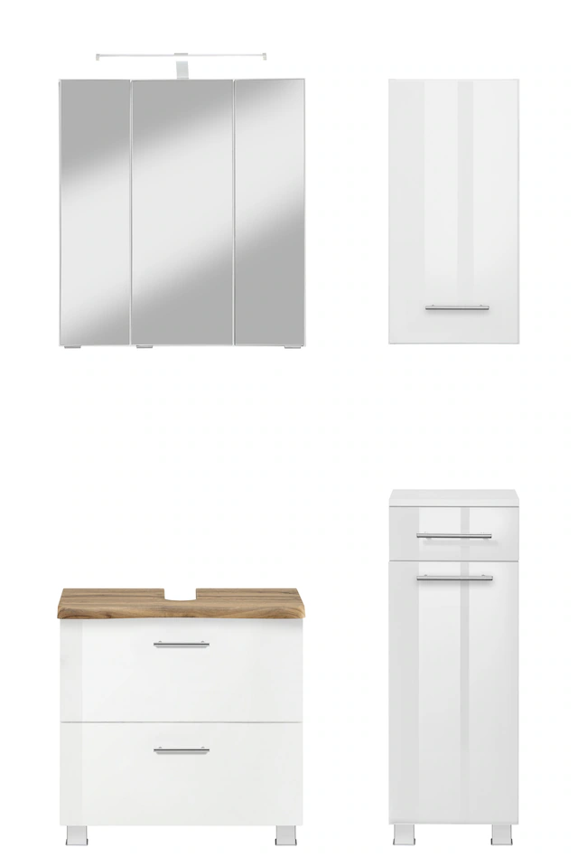 welltime Badmöbel-Set "Trento, Badezimmer-Set, Waschbeckenunterschrank, Hän günstig online kaufen