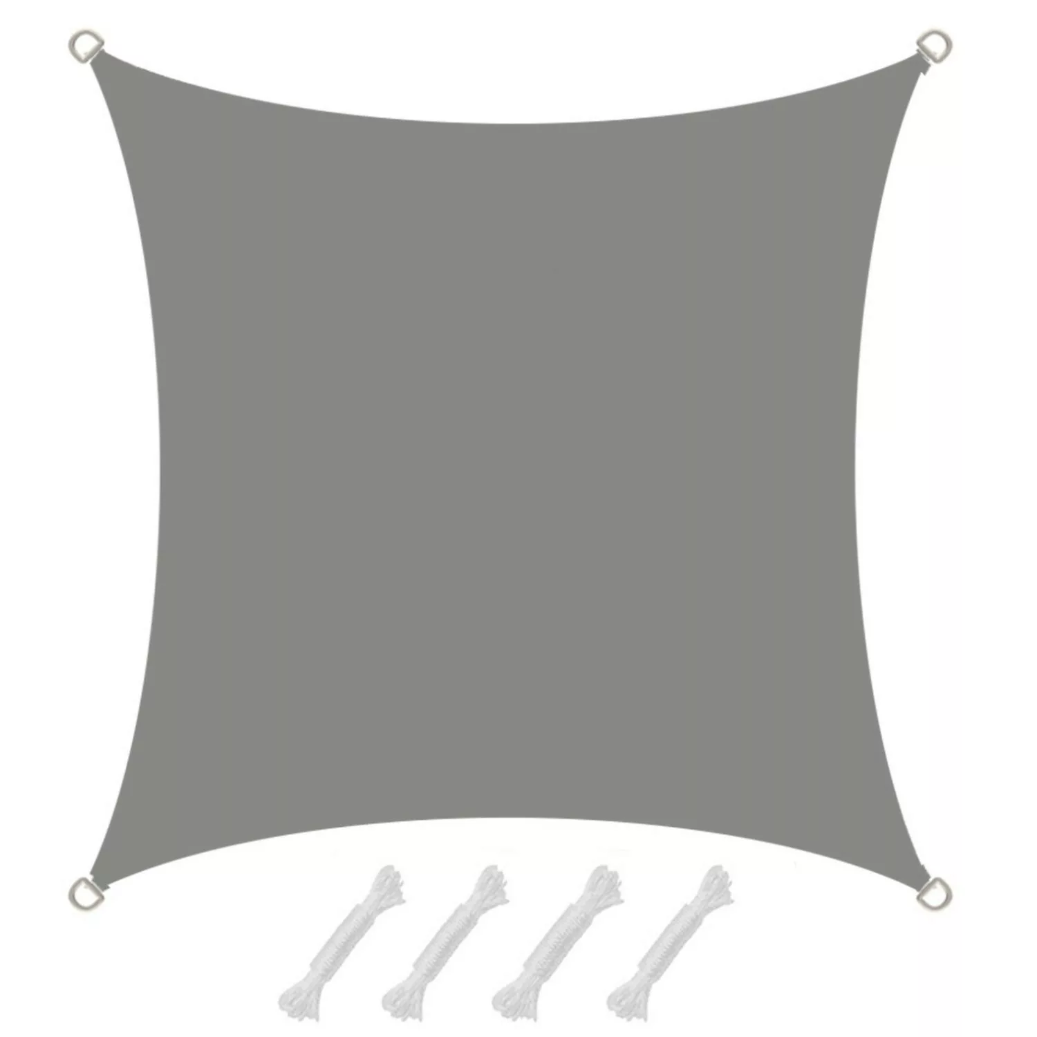 AMANKA Polyester Sonnensegel Wasserdicht - 2 x 2 m Quadratisch Grau günstig online kaufen