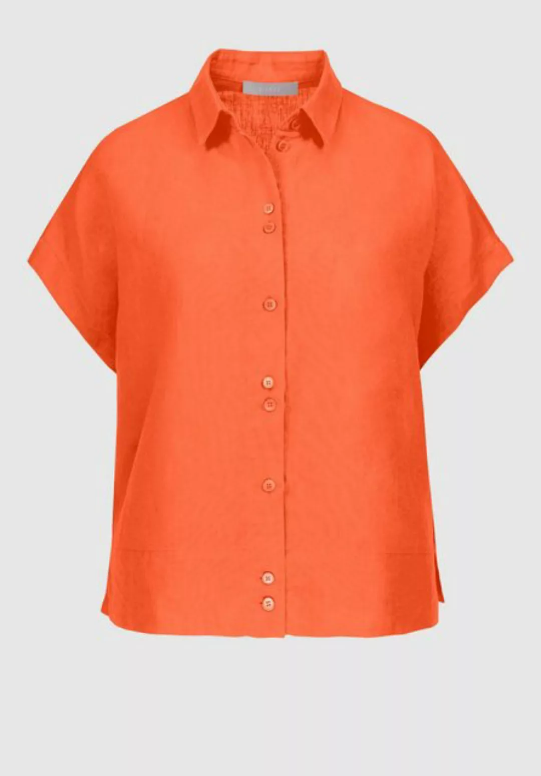 bianca Kurzarmbluse SABEA mit Hemdblusenkragen in der Trendfarbe 'papaya' günstig online kaufen