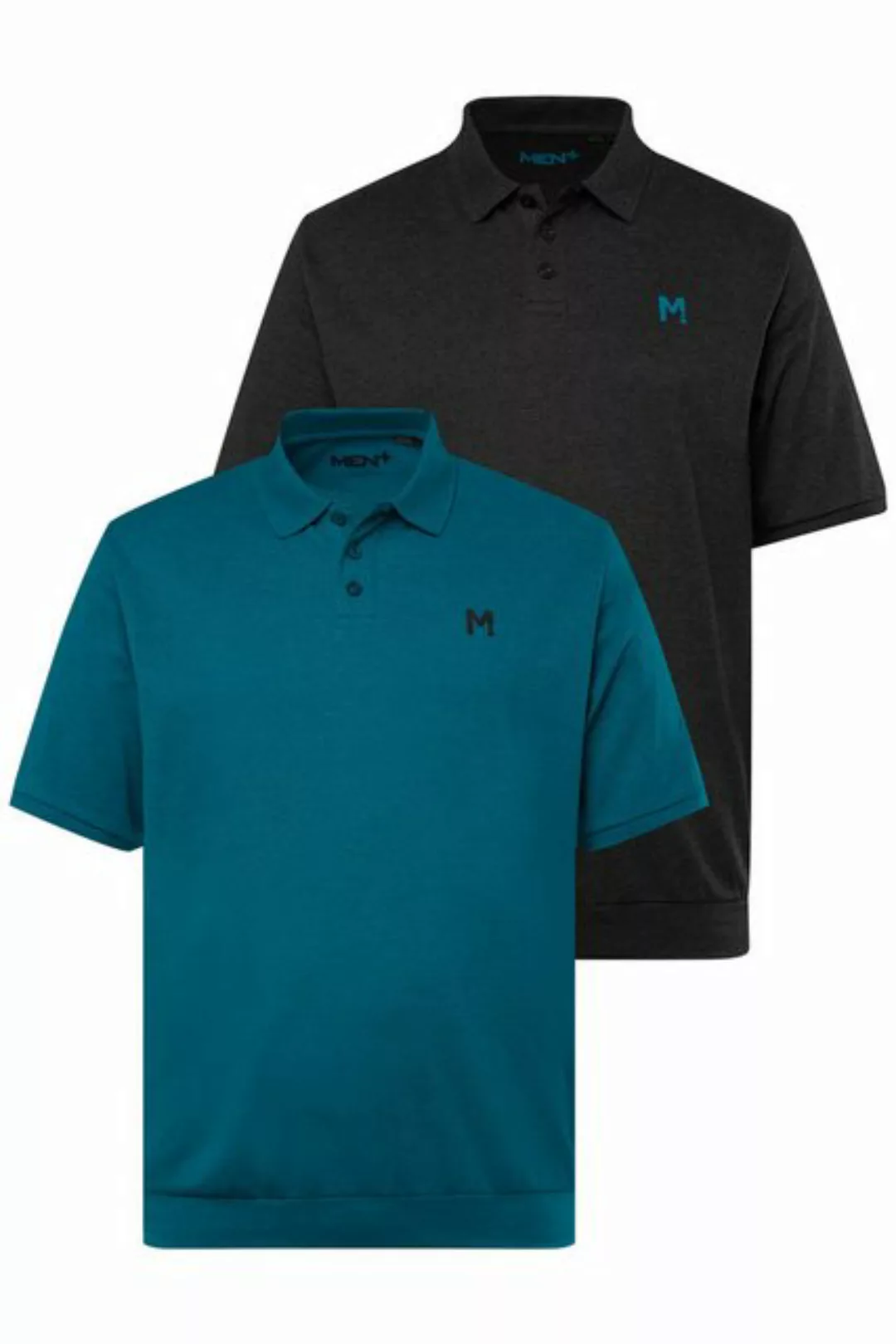 Men Plus Poloshirt Men+ Poloshirts 2er-Pack Bauchfit Basic Piqué günstig online kaufen