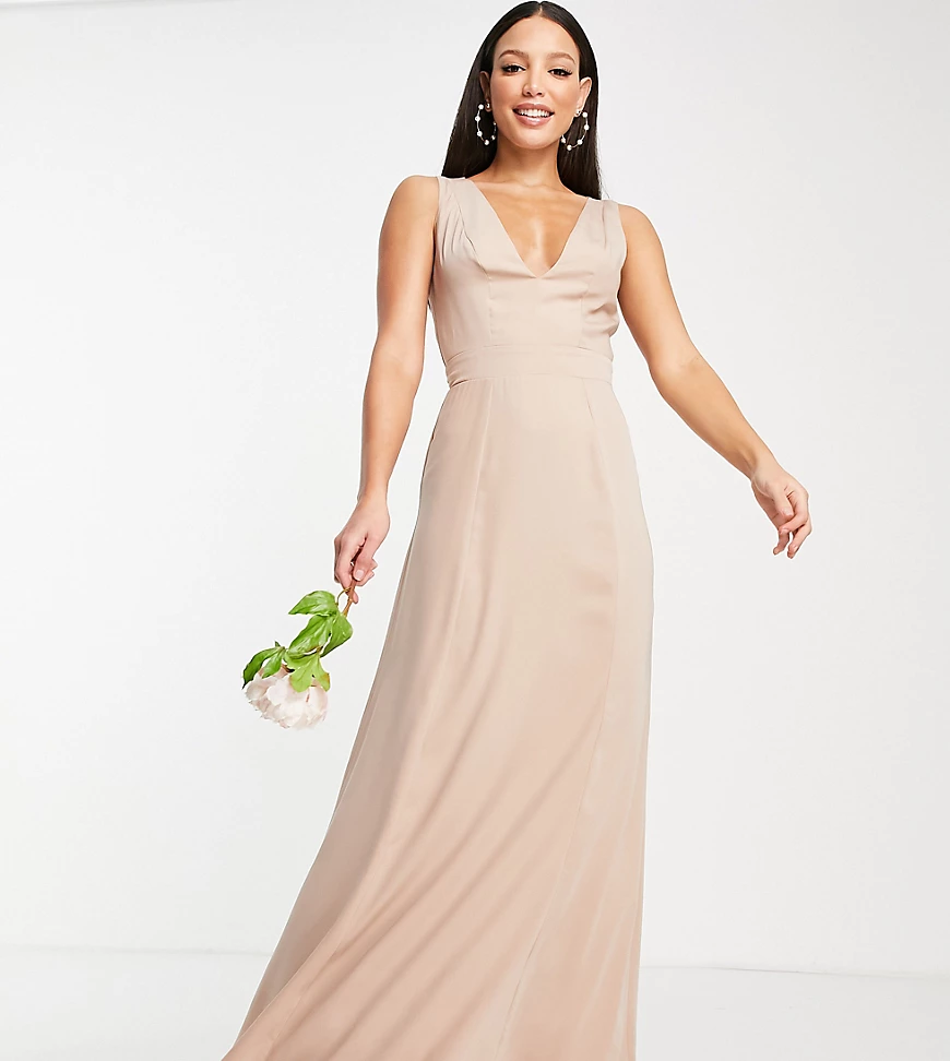 Maya Tall – Bridesmaid – Brautjungfern-Maxikleid in gedämpftem Zartrosa mit günstig online kaufen