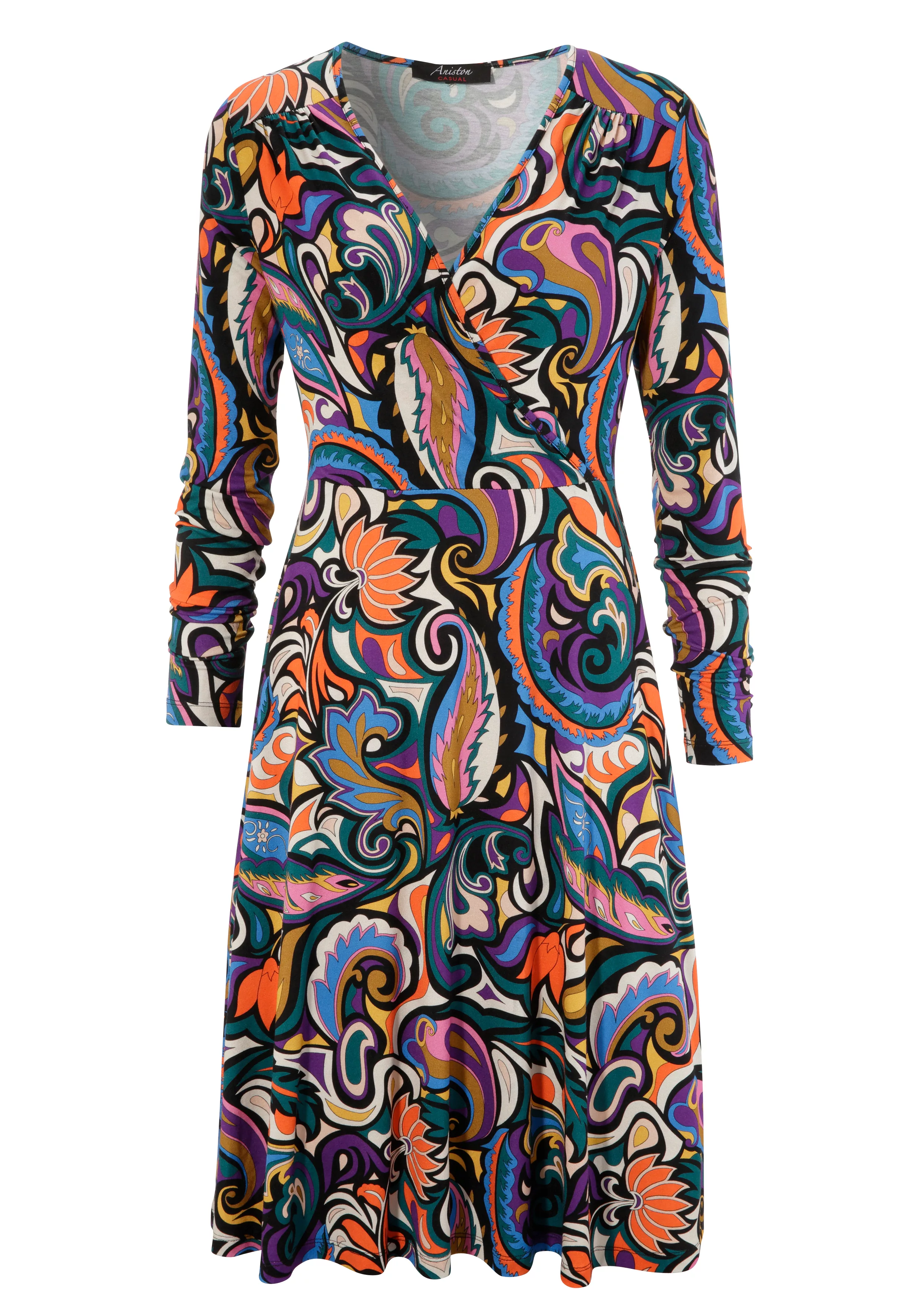 Aniston CASUAL Jerseykleid, mit farbenfrohem, graphischen Blumen- und Paisl günstig online kaufen
