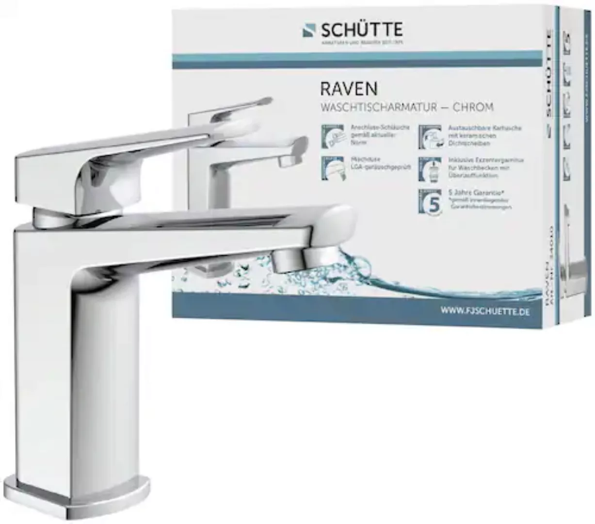 Schütte Waschtischarmatur »RAVEN«, Wasserhahn mit Ablaufgarnitur, Mischbatt günstig online kaufen