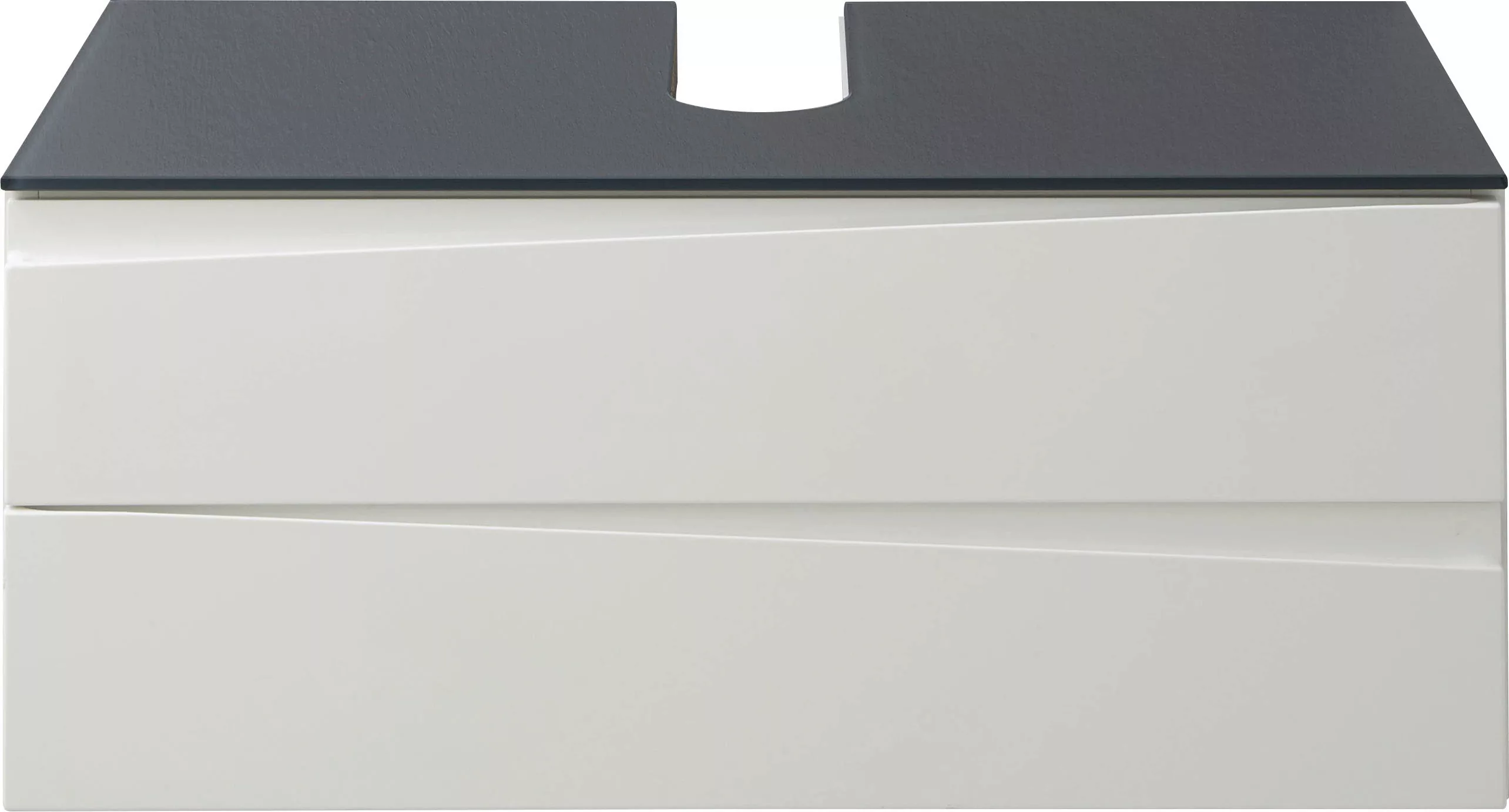 Waschplatz SHAPE grau weiß Hochglanz B/H/T: ca. 80x33x47 cm günstig online kaufen