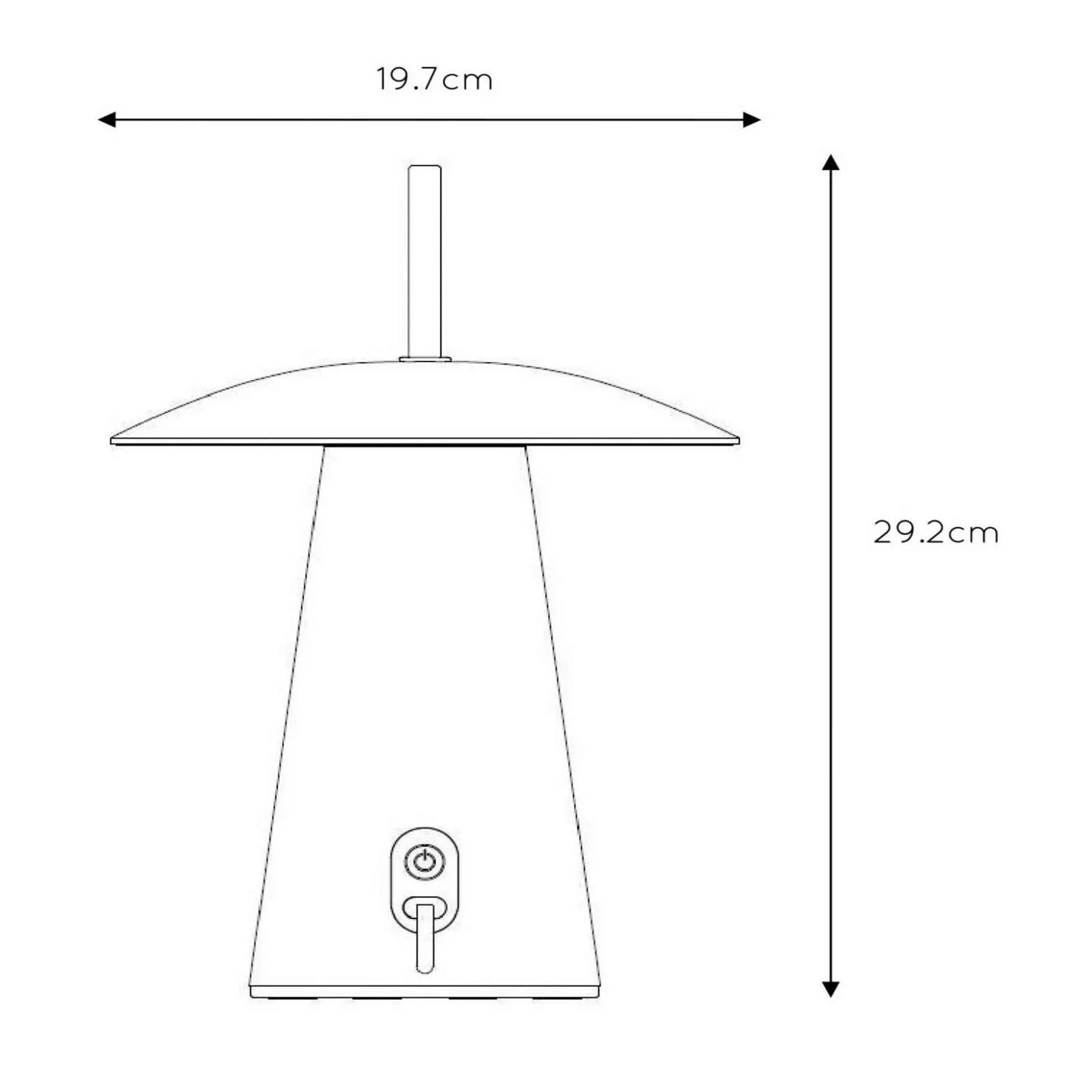 LED-Akkutischlampe La Donna, weiß, Aluminium, dimmbar günstig online kaufen