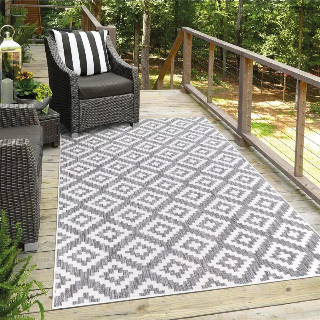 Carpet City Teppich »Outdoor 461«, rechteckig, 5 mm Höhe, Wetterfest, Flach günstig online kaufen