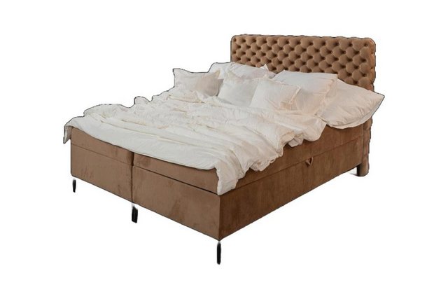 JVmoebel Bett Brauner Chesterfield Doppelbett Luxus Boxspringbett Schlafzim günstig online kaufen