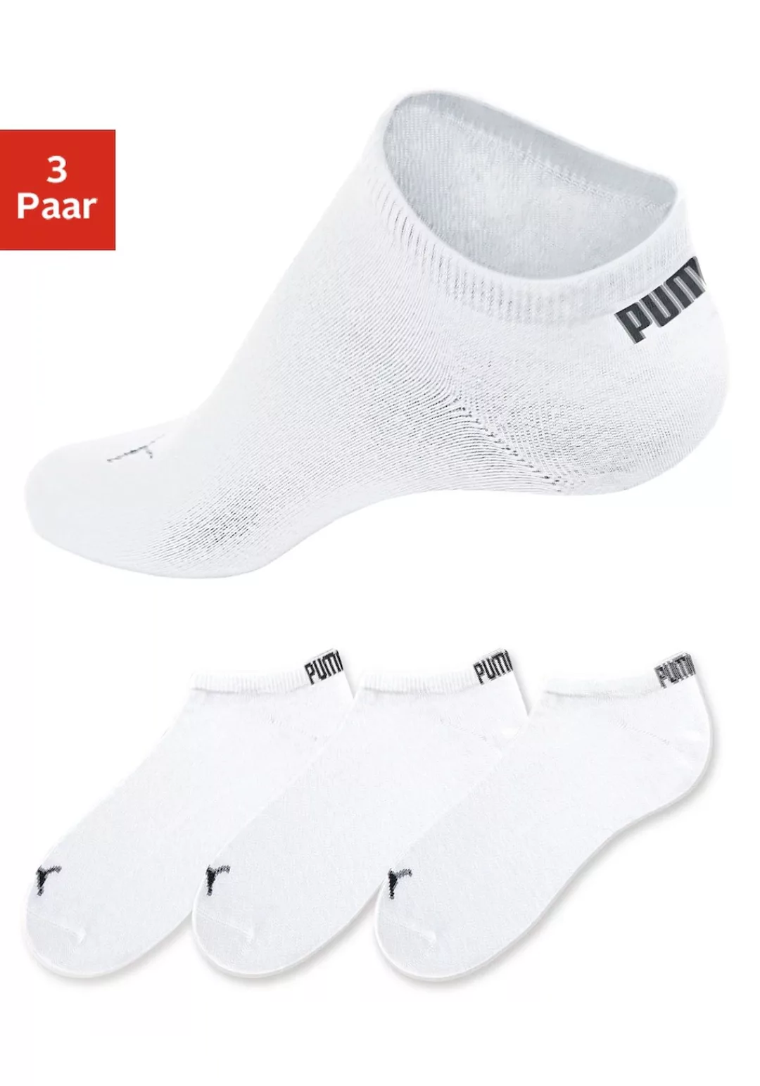 PUMA Sneakersocken, (3 Paar), mit eingestricktem Markenlogo günstig online kaufen