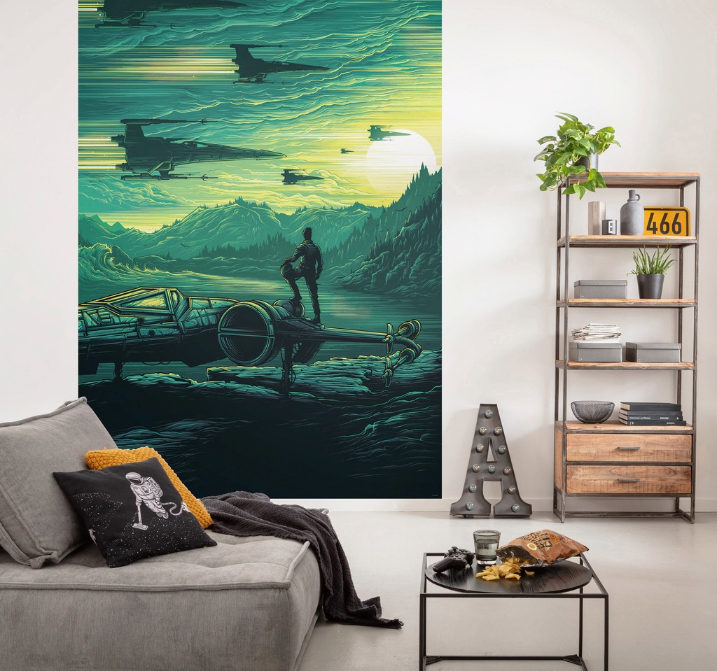 Disney Fototapete Star Wars X-Wing Grün 200 x 280 cm 612083 günstig online kaufen