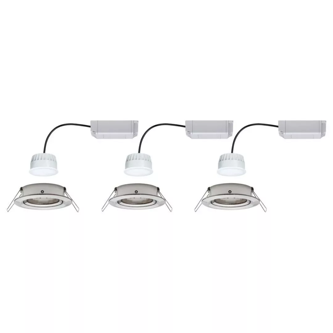 LED Deckeneinbaustrahler Nova in Eisen-gebürstet 2,5W 85lm RGBW 3-er Set günstig online kaufen