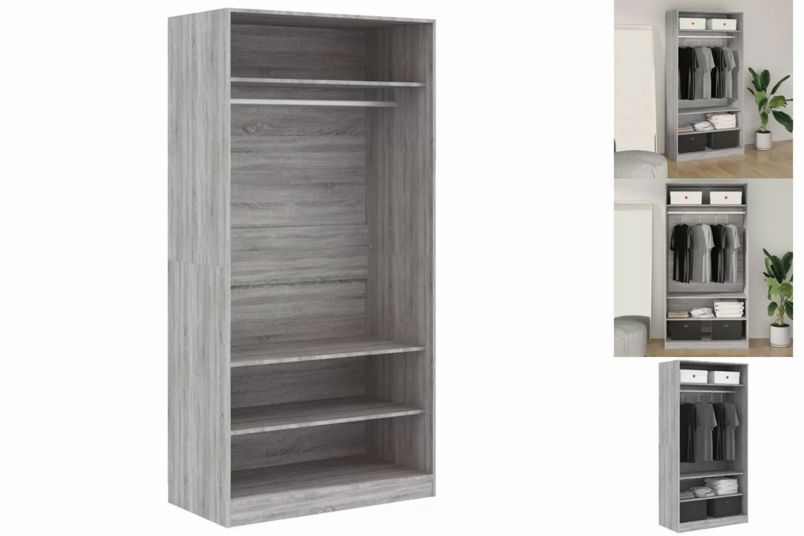 vidaXL Kleiderschrank Kleiderschrank Grau Sonoma 100x50x200 cm Spanplatte günstig online kaufen