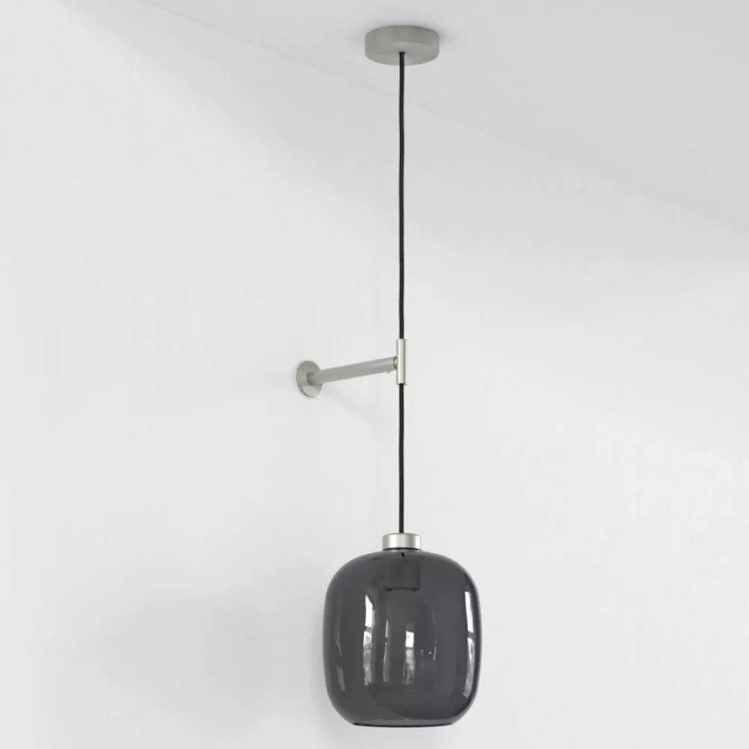 Wandleuchte Pendant in Nickel-matt und Grau E27 205mm günstig online kaufen