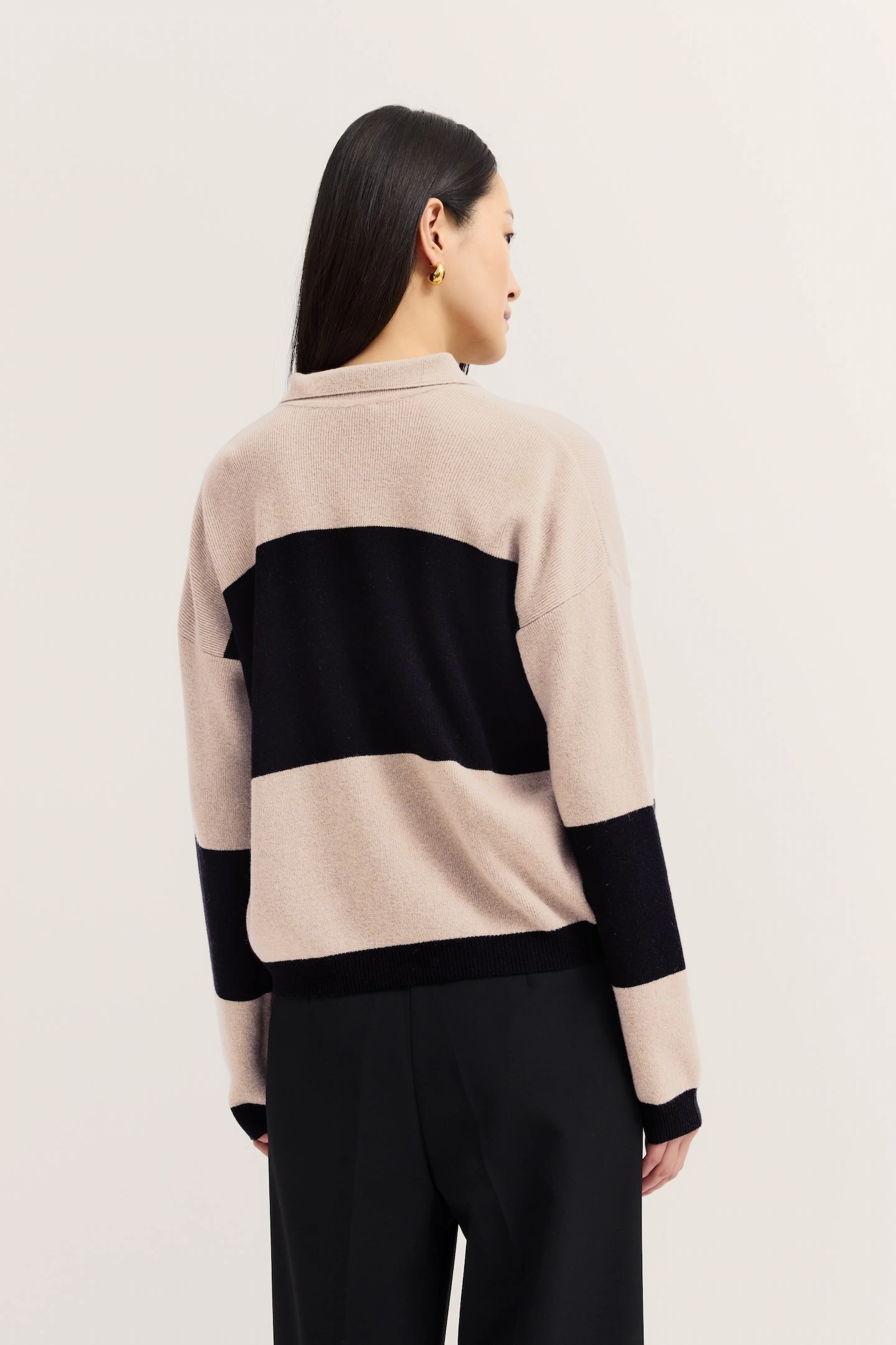 bugatti Polokragenpullover "gestreift", aus einem Kaschmir-Mix mit Knopflei günstig online kaufen
