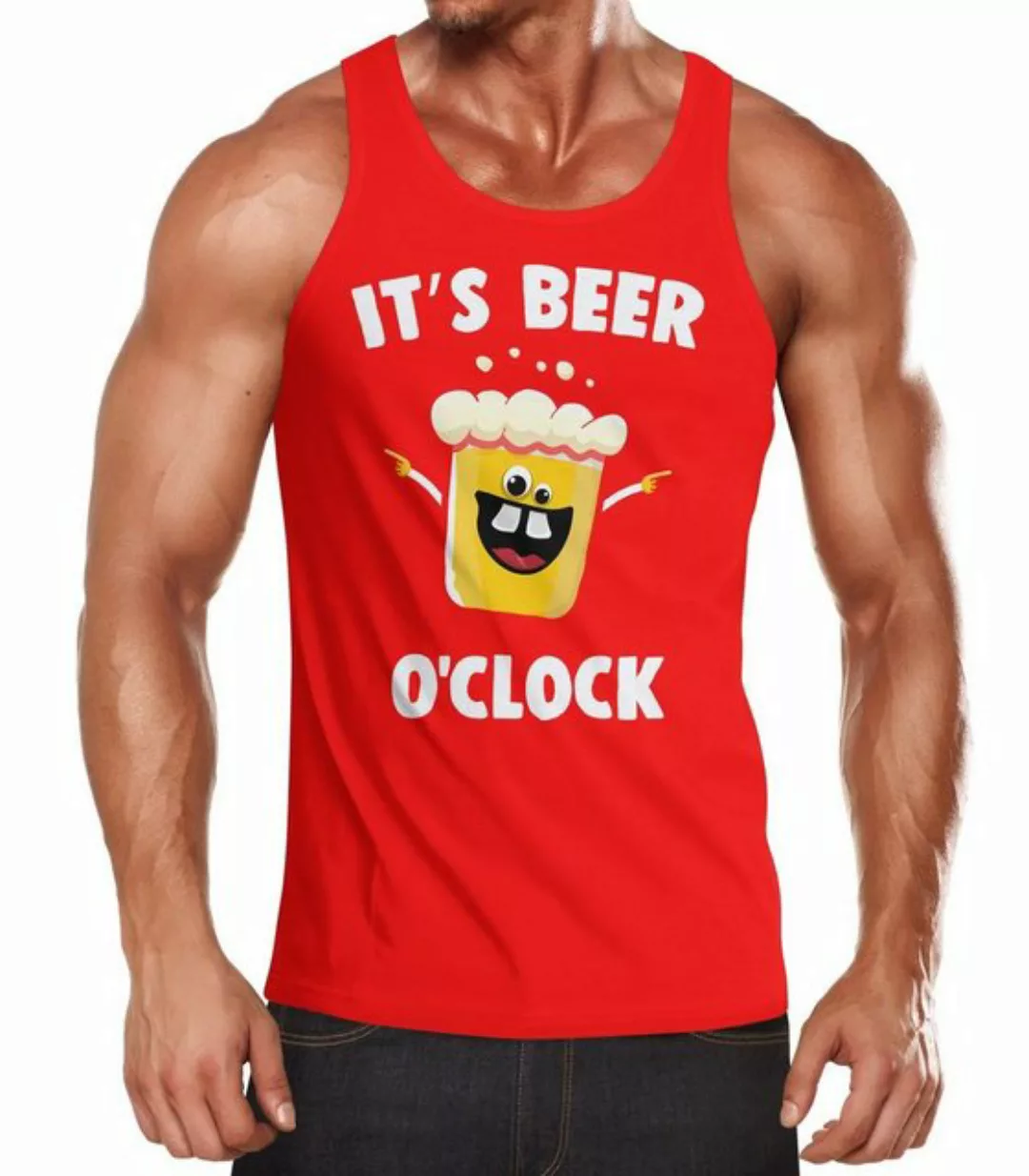 MoonWorks Tanktop It's Beer a clock - Lustiges Herren Tank-Top Shirt Bier S günstig online kaufen