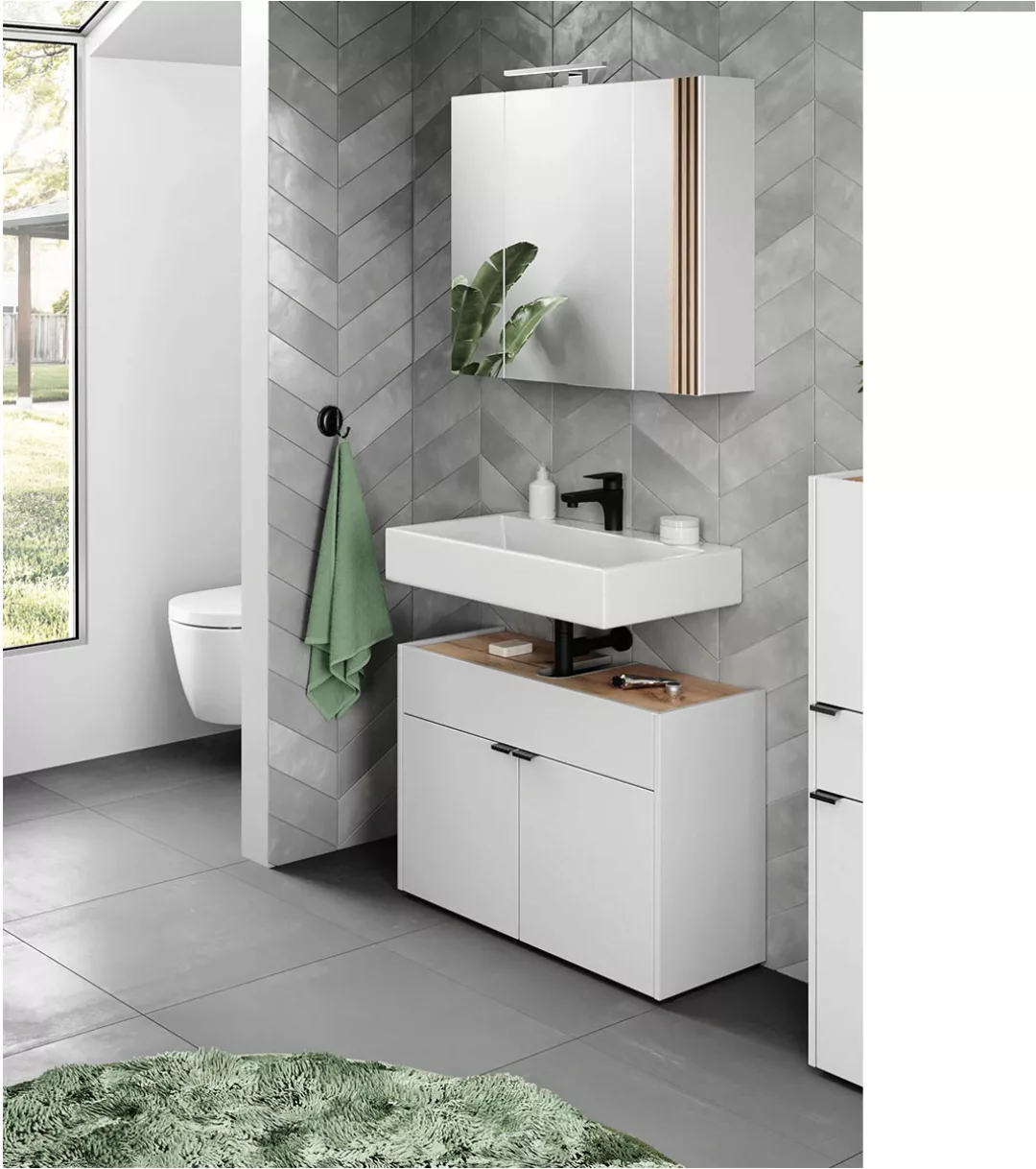 GERMANIA Badmöbel-Set "Forano", (2 St.), Badezimmer-Set bestehend aus Wasch günstig online kaufen
