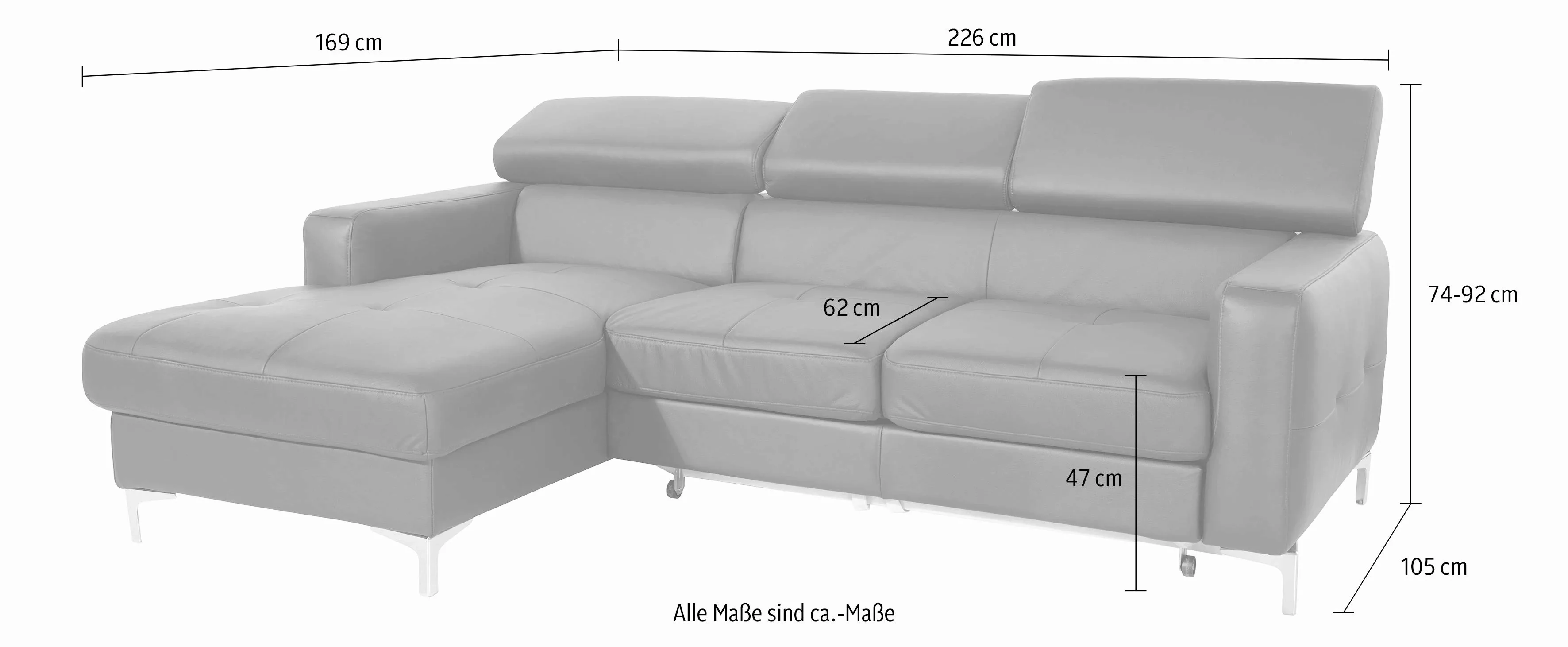 COTTA Ecksofa "Sammy L-Form", wahlweise mit Bettfunktion günstig online kaufen