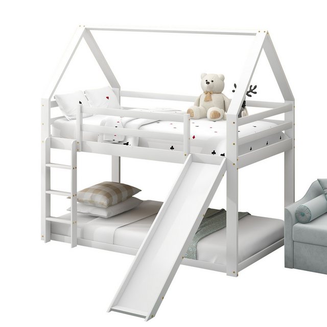XDeer Kinderbett Einzelbett Kinderbett Hausbett Etagenbett, mit Rutsche und günstig online kaufen