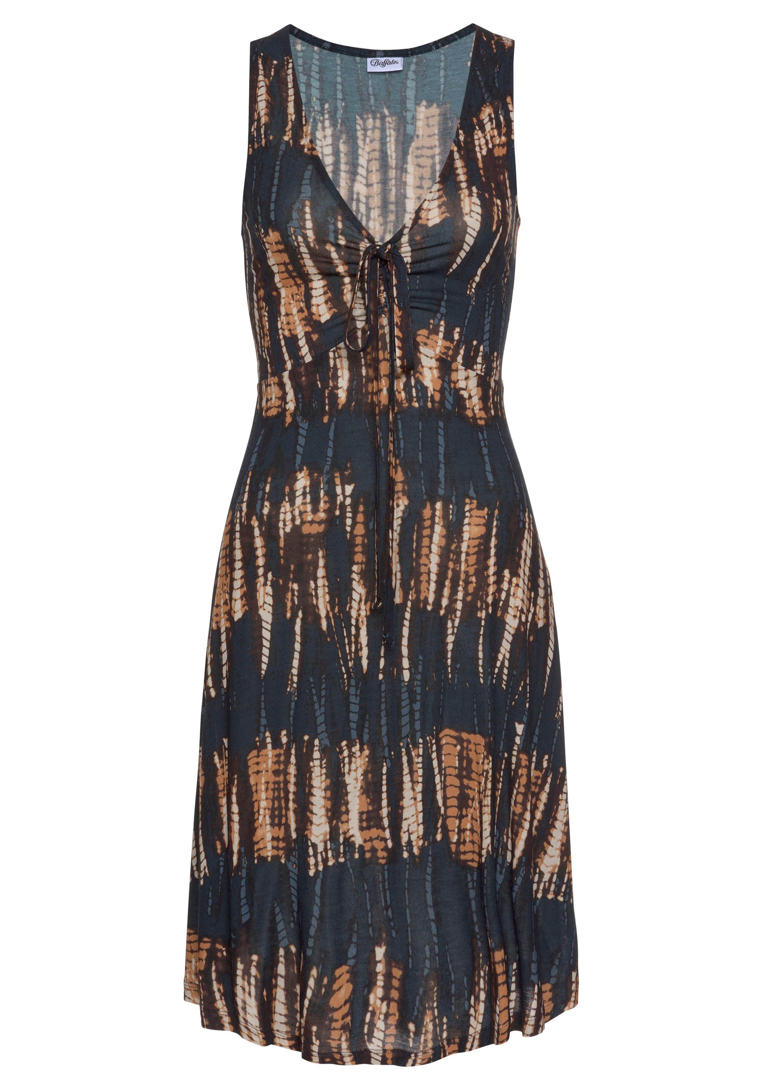 Buffalo Jerseykleid mit Alloverdruck und Bindeband, günstig online kaufen