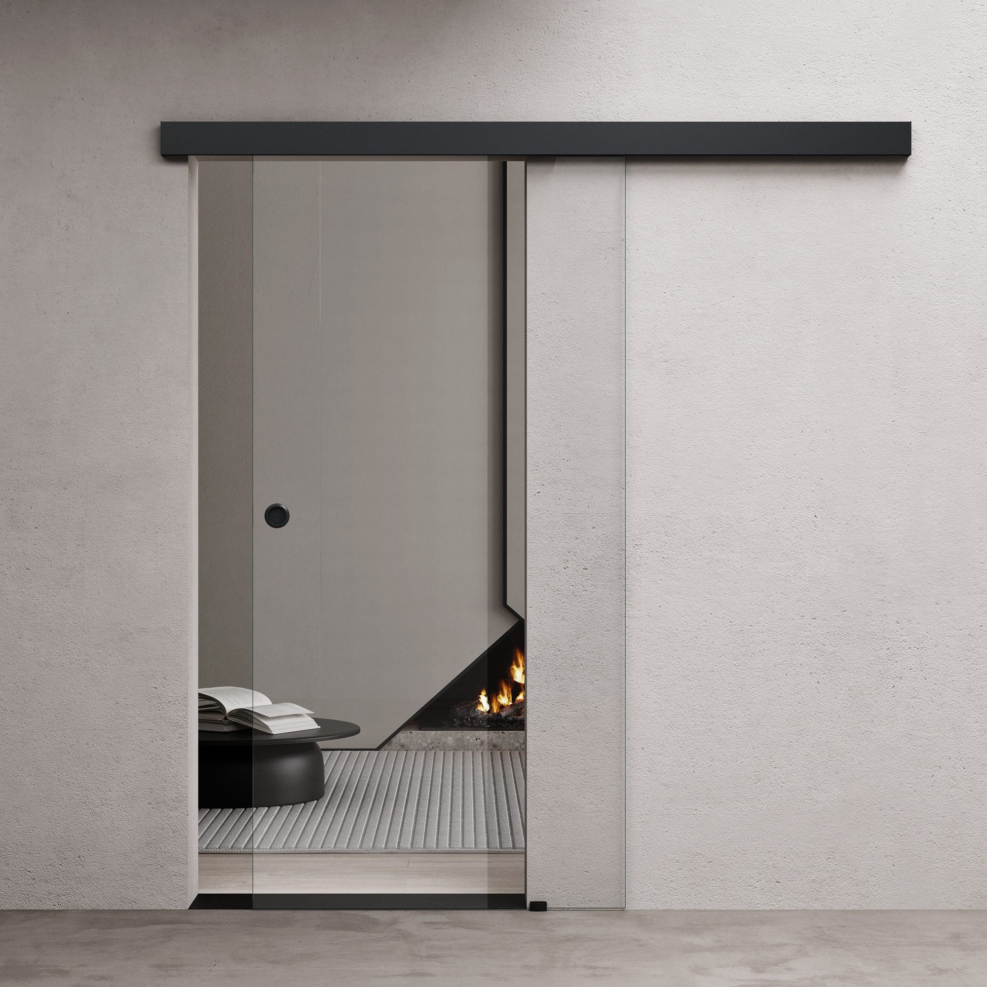 doporro Glasschiebetür Design komplettset mit ESG-Sicherheitsglas günstig online kaufen