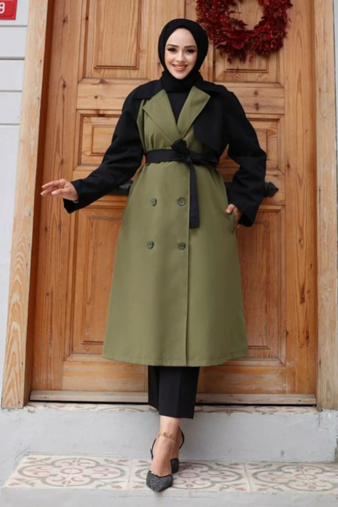 MİSSKAYLE Trenchcoat Trenchcoat mit verzierten Ärmeln günstig online kaufen