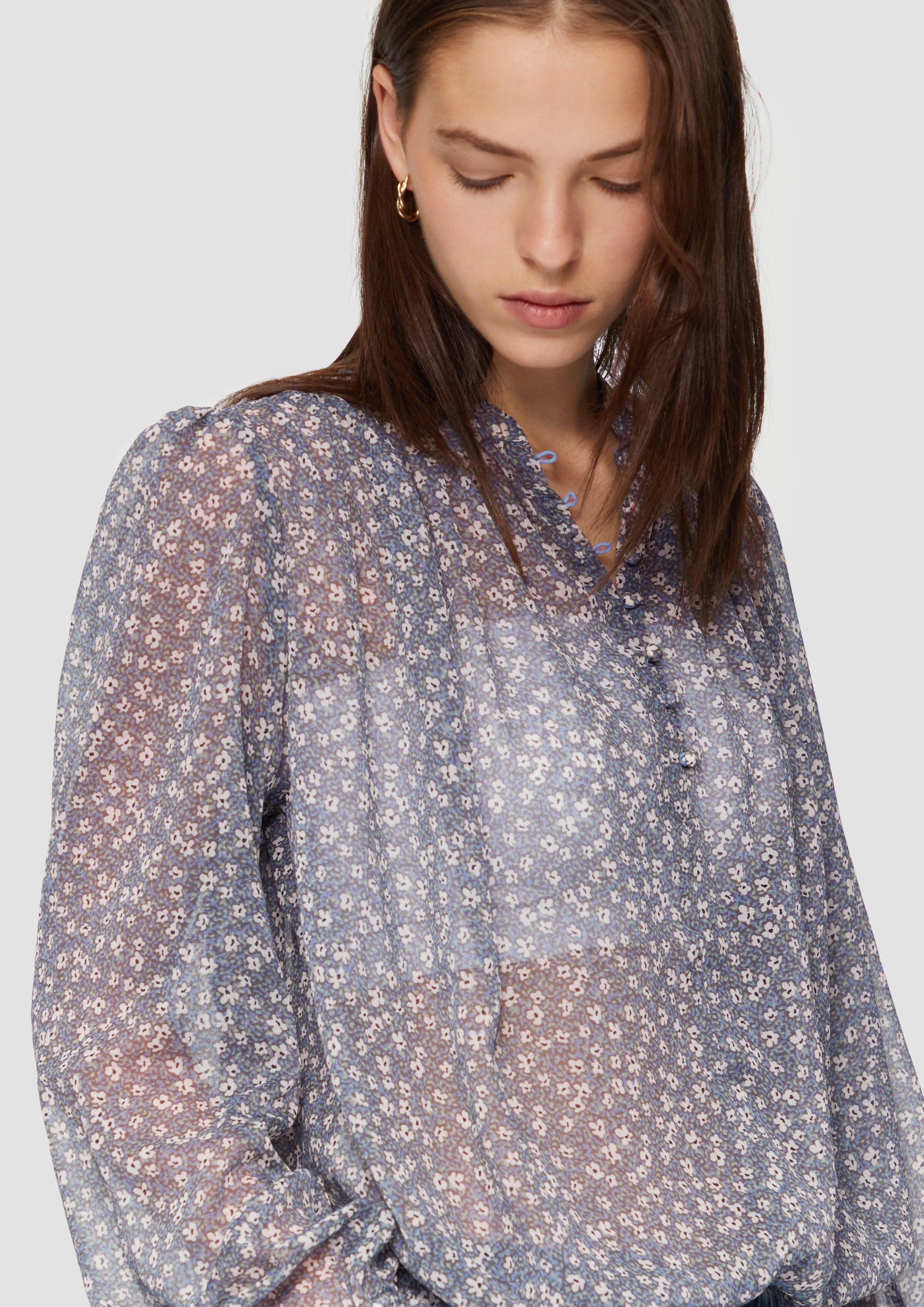 QS Langarmbluse Leicht transparente Chiffonbluse mit günstig online kaufen