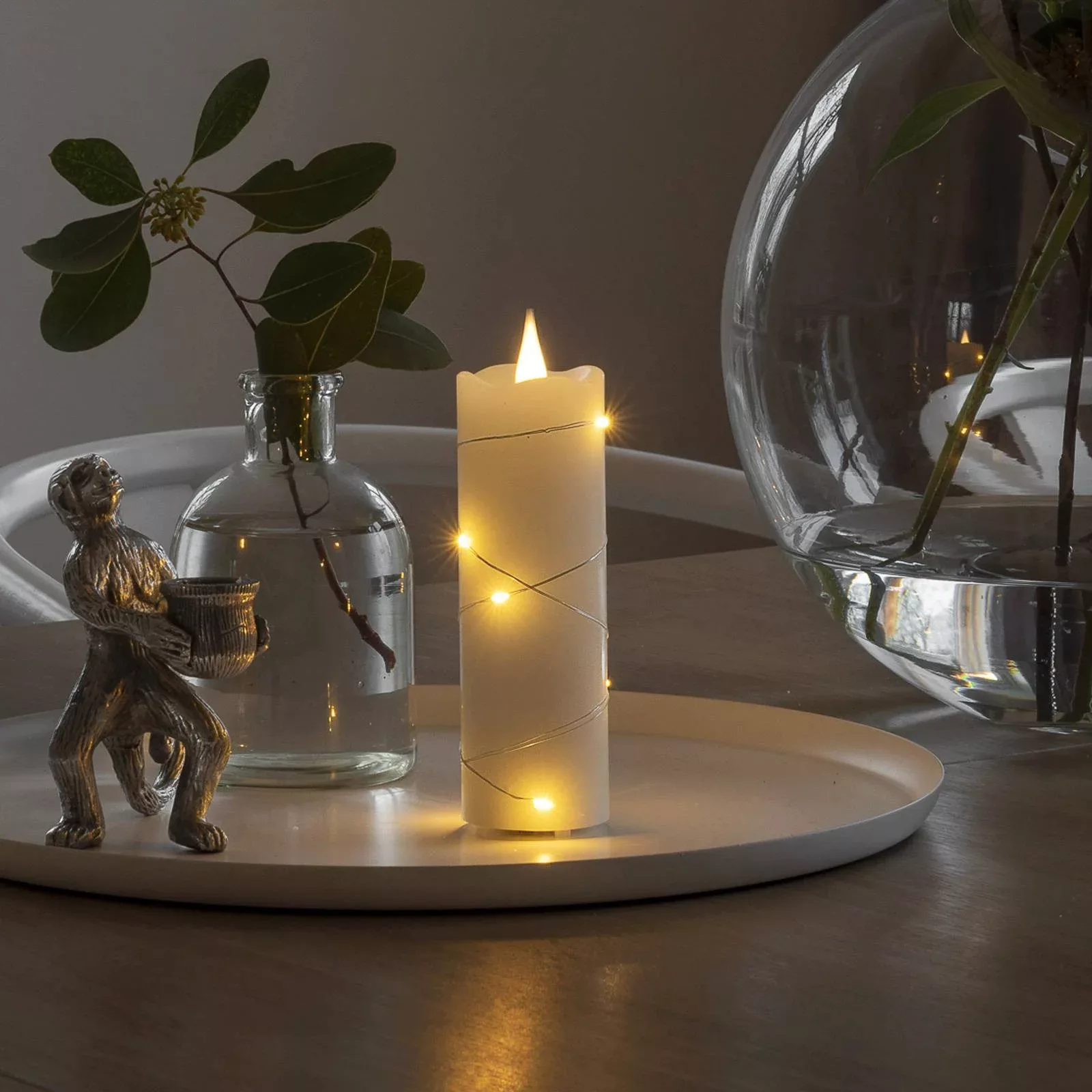 KONSTSMIDE LED-Kerze "Weihnachtsdeko", LED Echtwachskerze weiß, mit 3D Flam günstig online kaufen