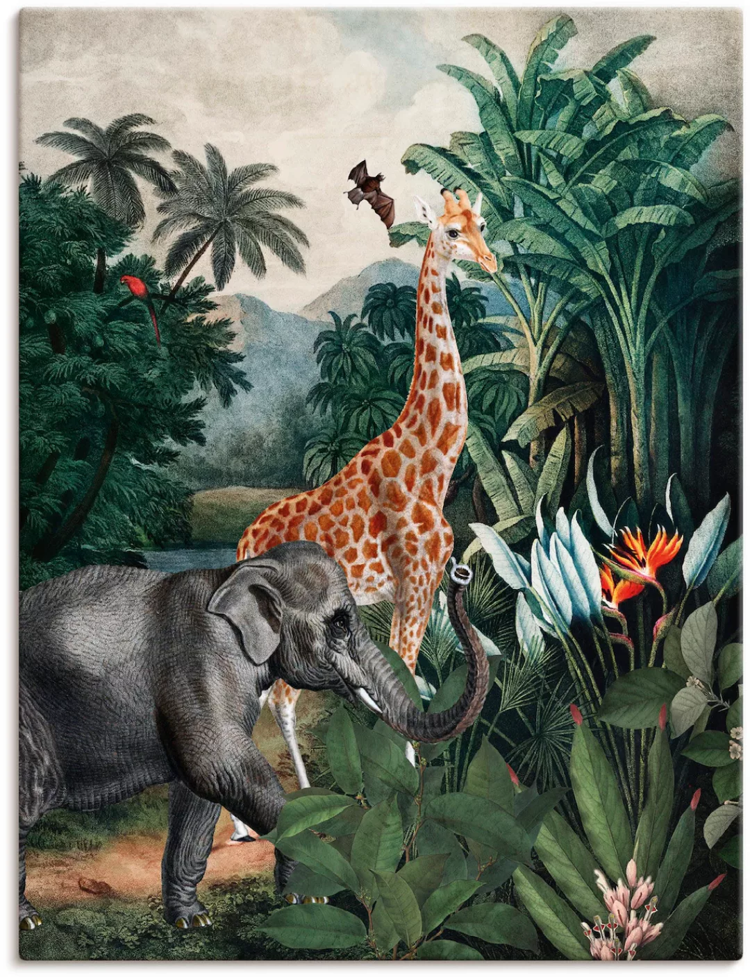 Artland Wandbild "Afrikanischer Dschungel", Wildtiere, (1 St.) günstig online kaufen