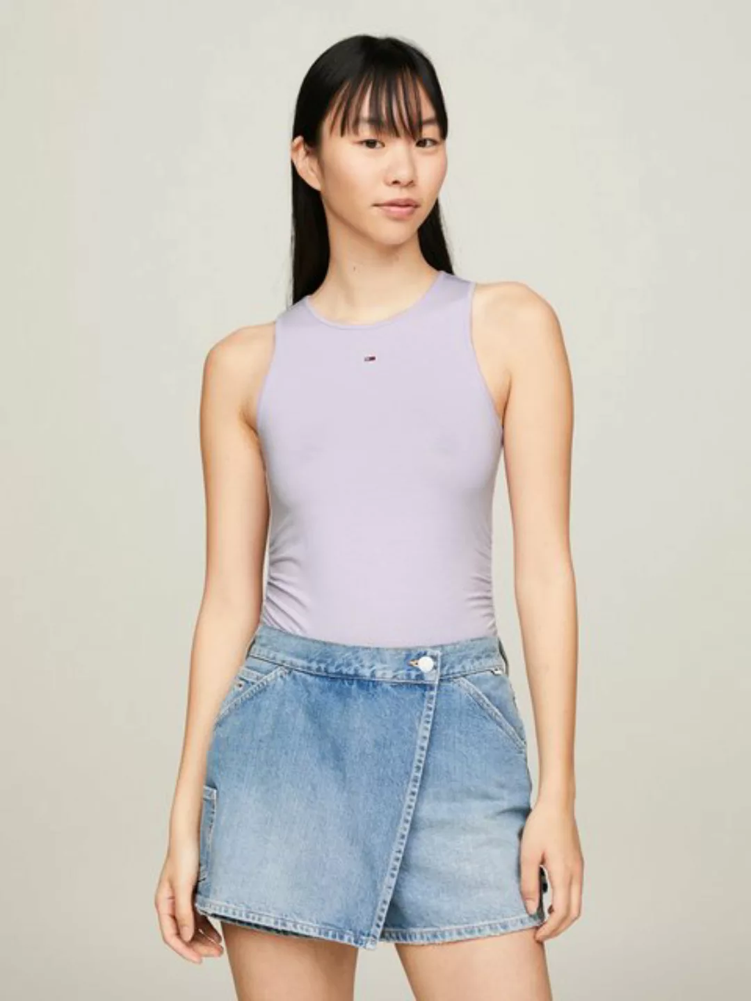 Tommy Jeans Tanktop TJW SLIM GATHERING TANK TOP mit Tommy Jeans Markenlabel günstig online kaufen