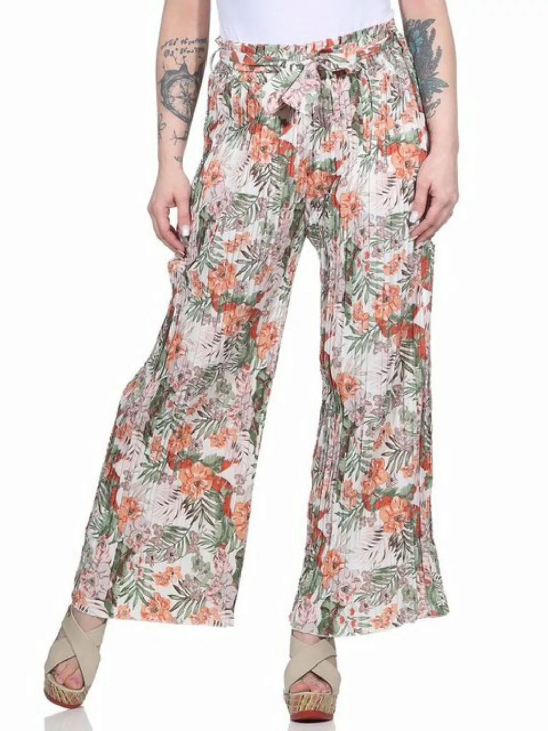 Aurela Damenmode Palazzohose Sommerhosen für Damen moderne Plisseehose für günstig online kaufen