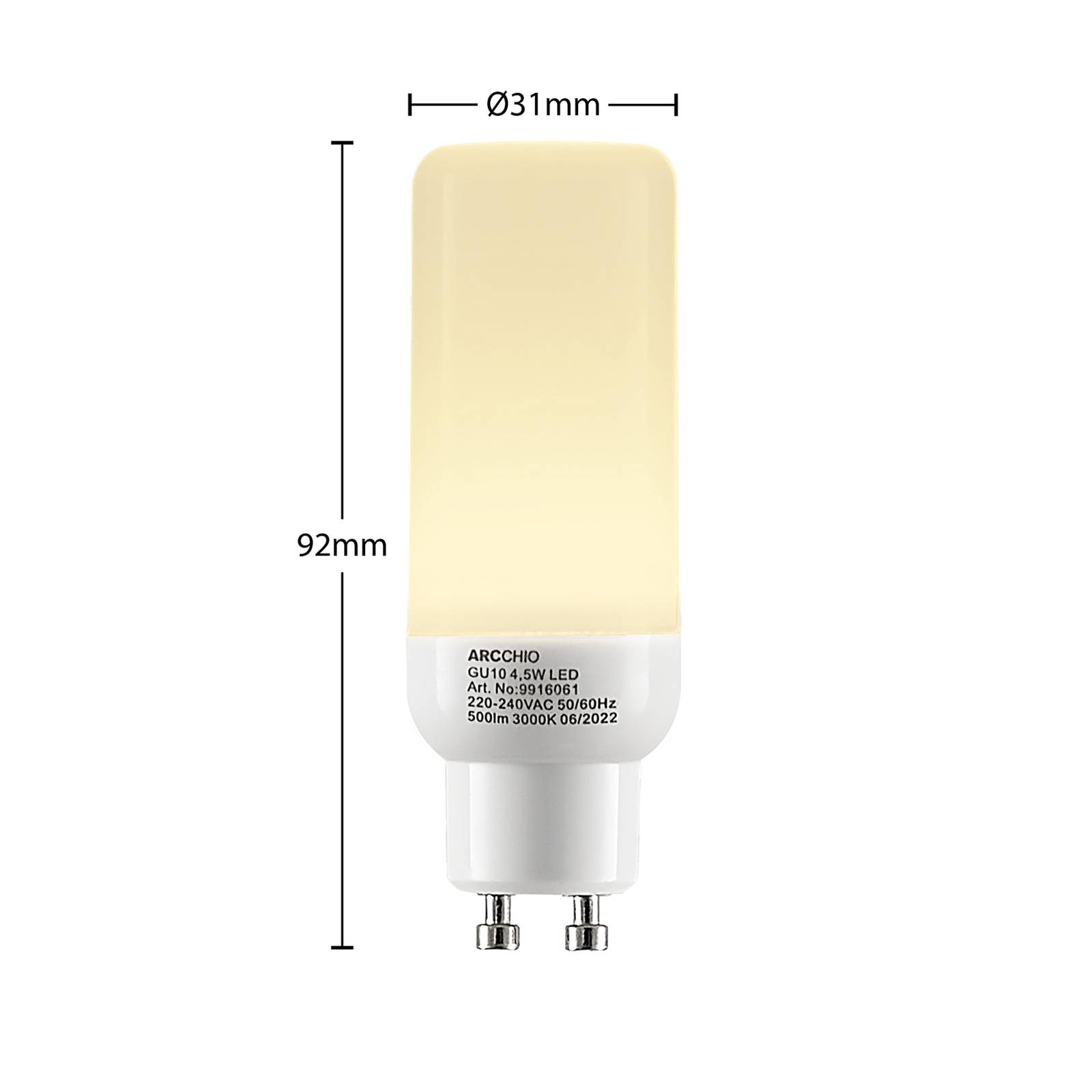 Arcchio LED-Röhrenlampe GU10 4,5W 3.000K 2er-Set günstig online kaufen