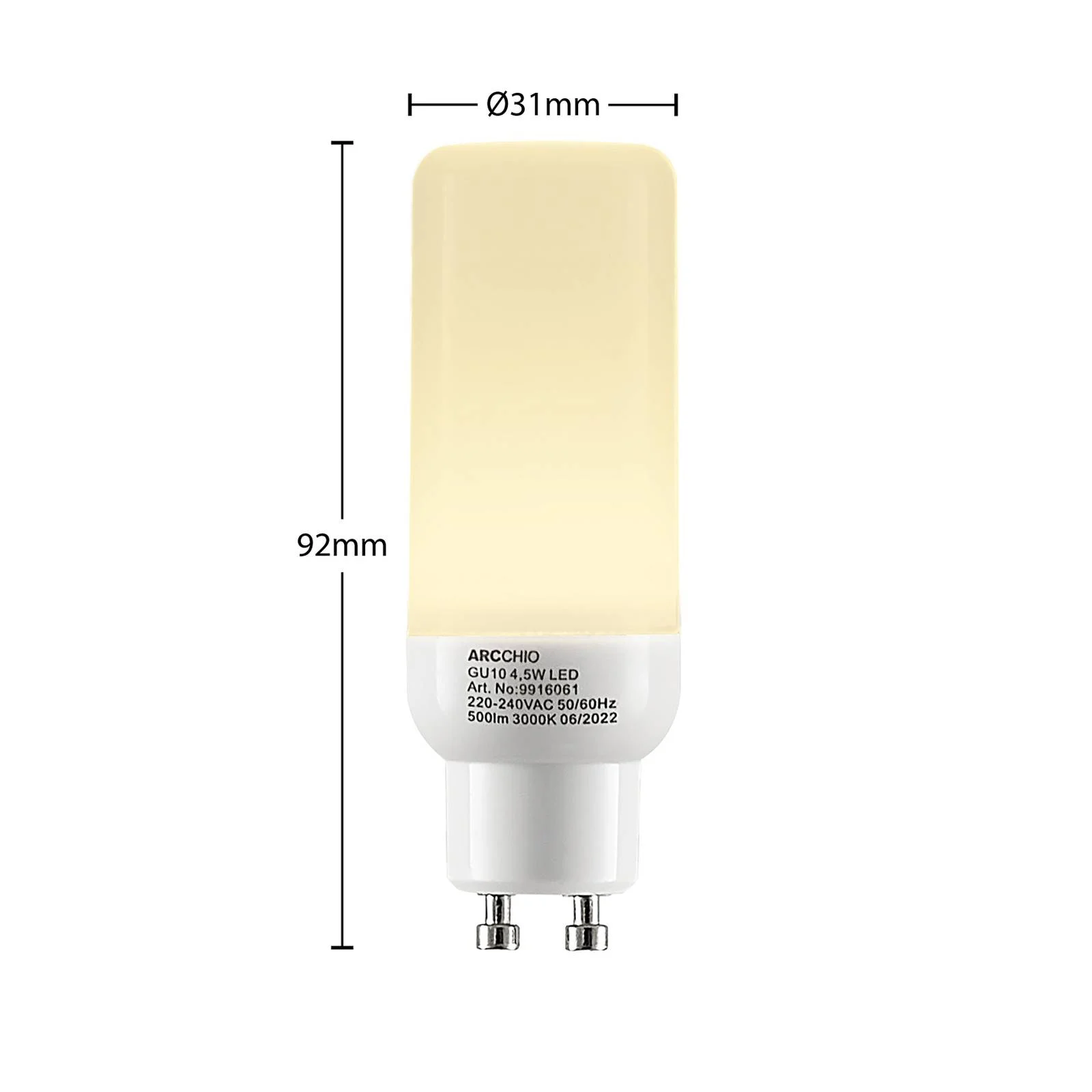 Arcchio LED-Röhrenlampe GU10 4,5W 3.000K 4er-Set günstig online kaufen
