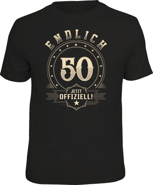 RAHMENLOS® T-Shirt zum Geburtstag- endlich 50, jetzt offiziell günstig online kaufen