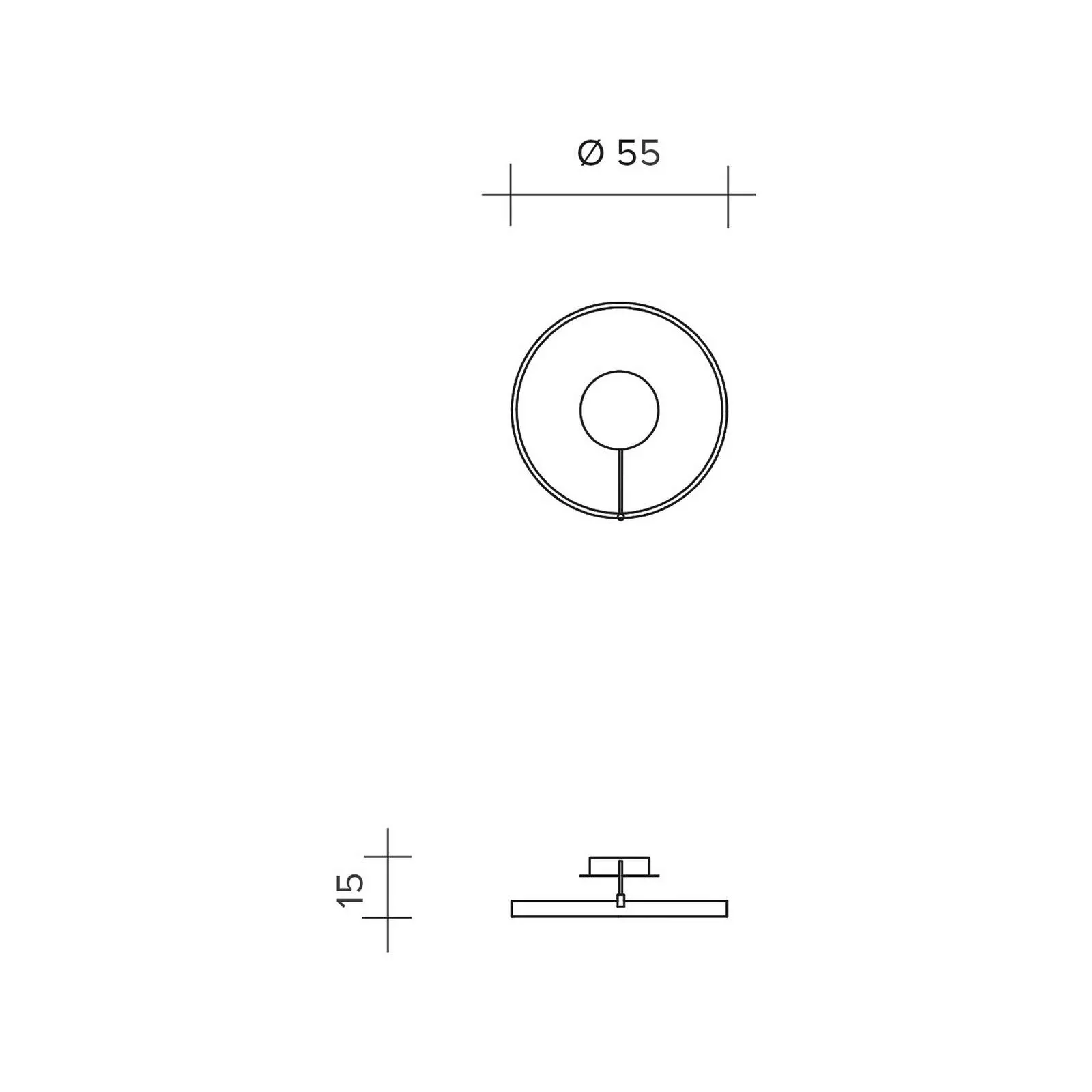 LED-Deckenleuchte Anello, schwarz, Aluminium, Ø 55 cm günstig online kaufen